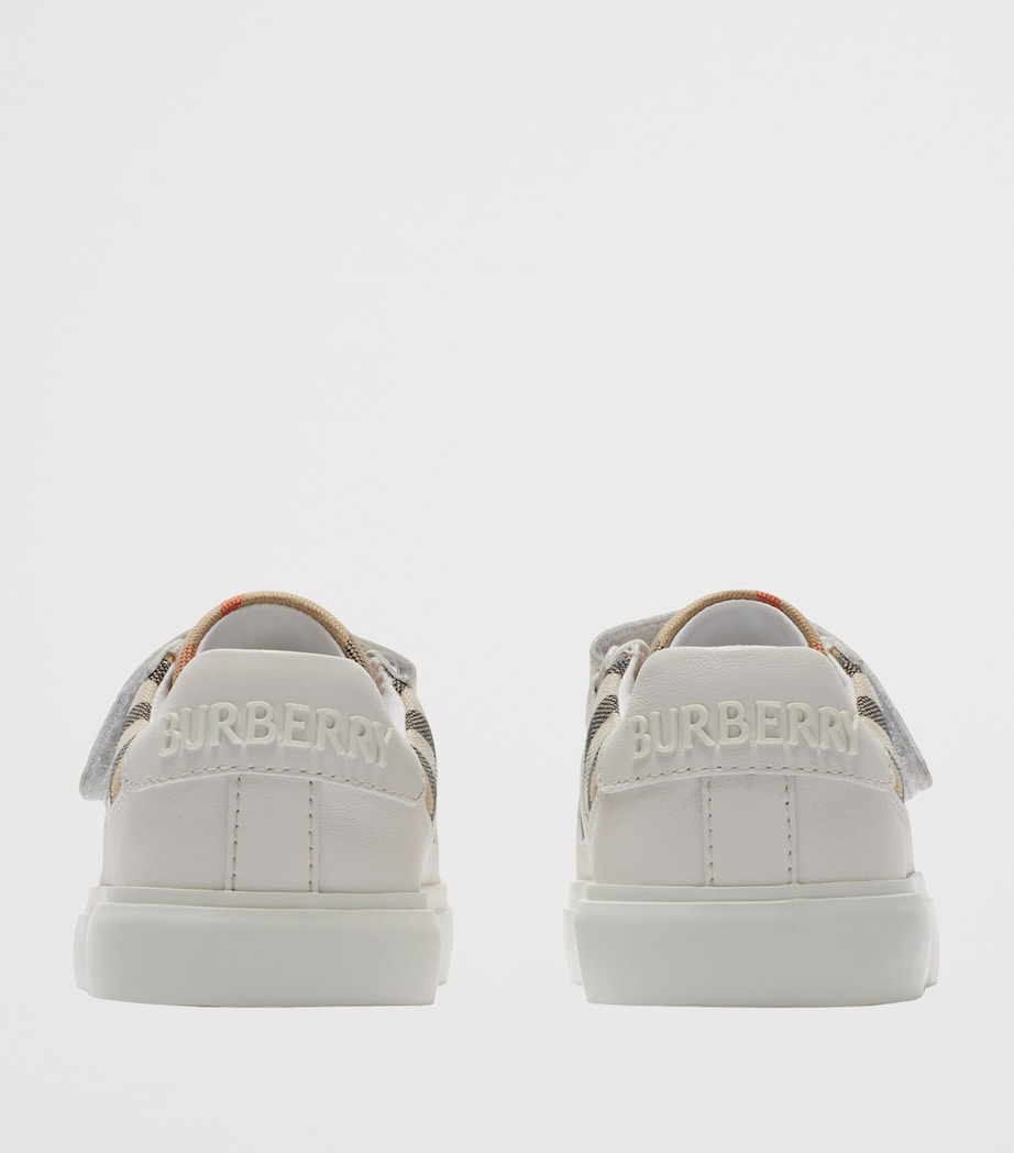 Leather Check Velcro Sneakers SAND IP CHECK Image 4