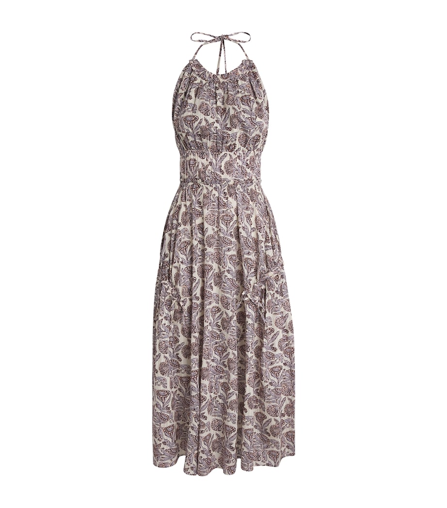 Ulla Johnson Womens Cotton-Blend Halterneck Anelise Midi Dress Meadow Image 1