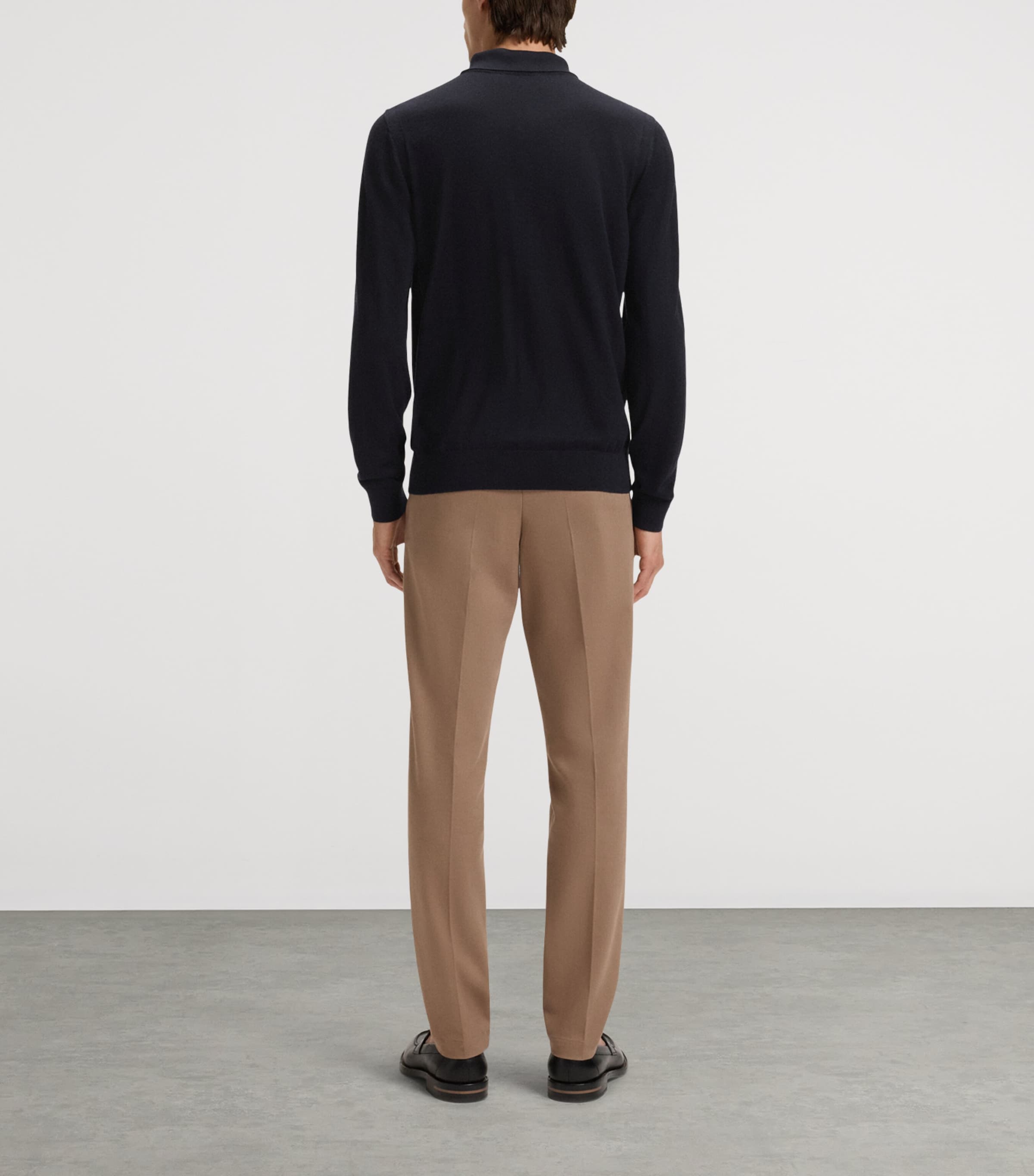 BOSS Mens Wool-Silk-Cashmere Polo Sweater Image 3