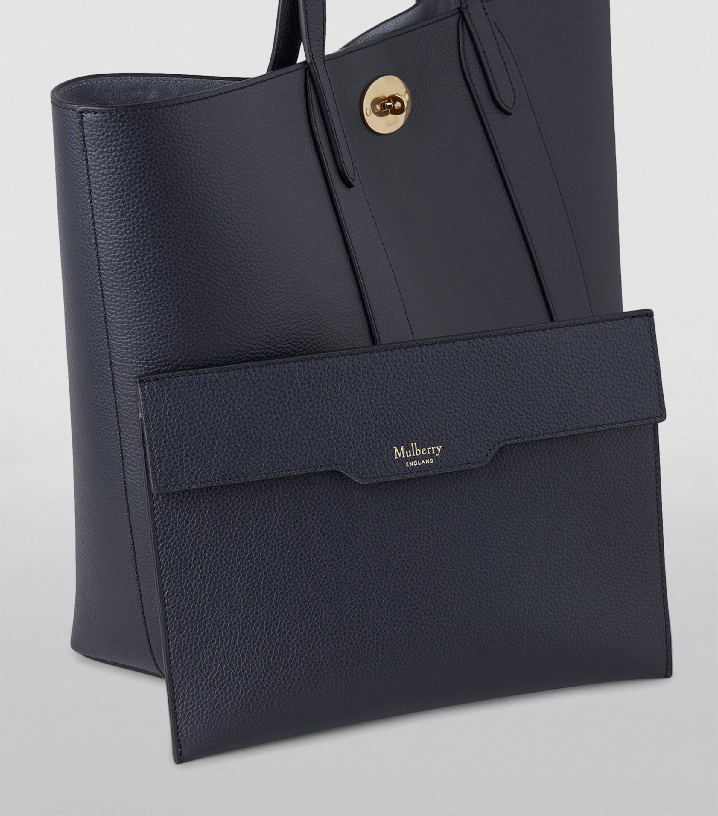 Mulberry Leather Bayswater Tote Bag Night Sky Image 5