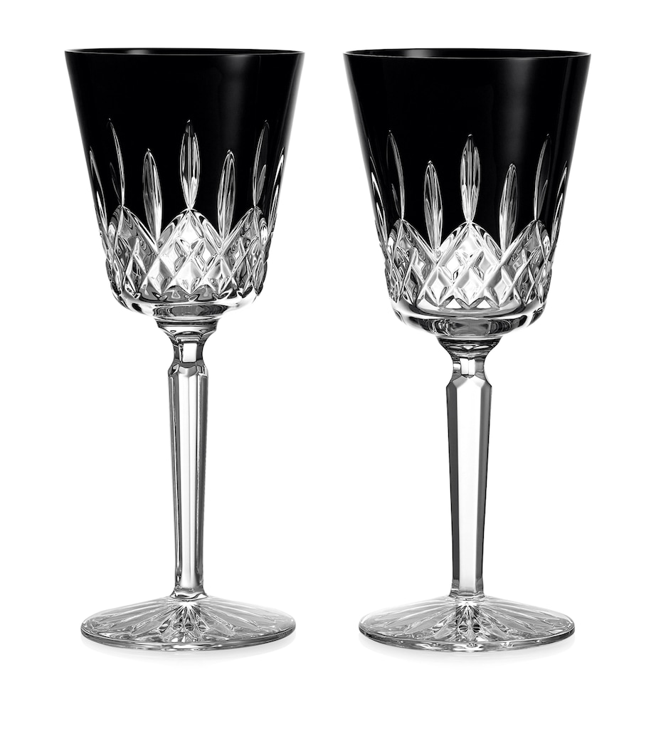 Waterford Set of 2 Large Lismore Black Goblet Glasses (425ml) Black Image 1