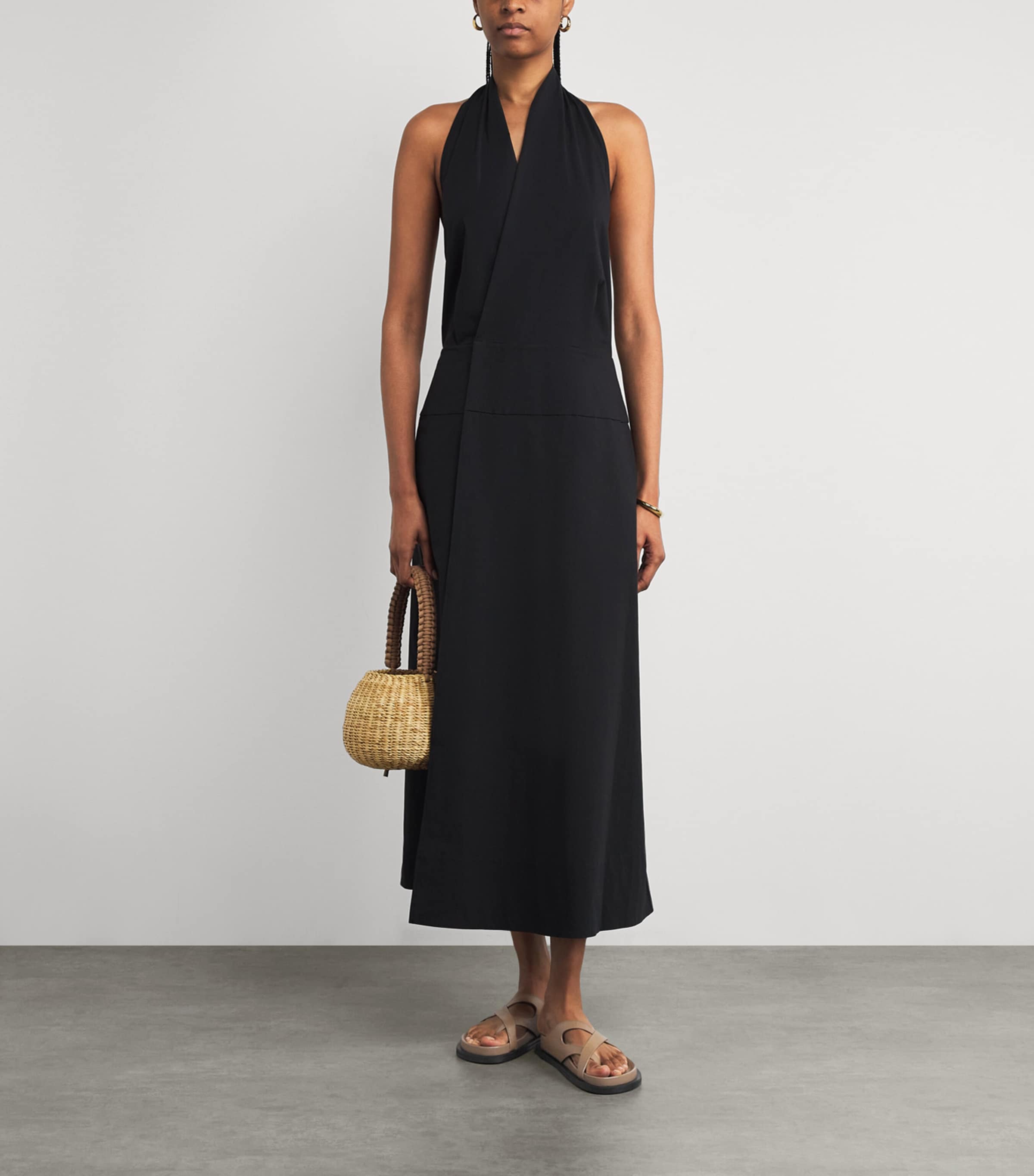 Leather Claude Sandals CARIBOU PEBBLE Image 6