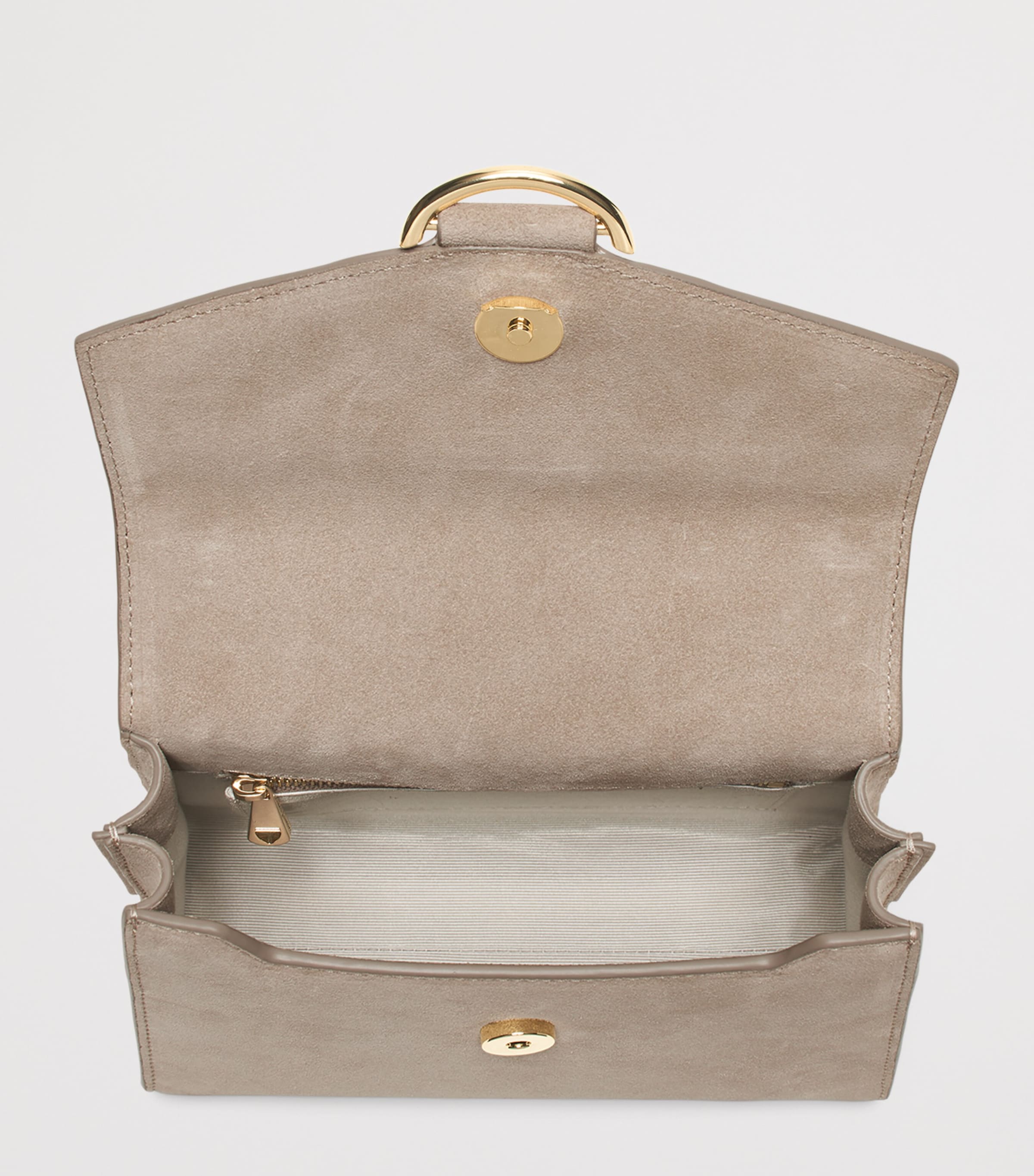 Aspinal Of London Midi Suede Mayfair 3 Top-Handle Bag Moleskin Image 5