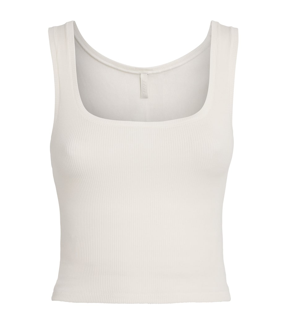 Cotton Ribbed Cropped Tank Top MARBLE Image 1