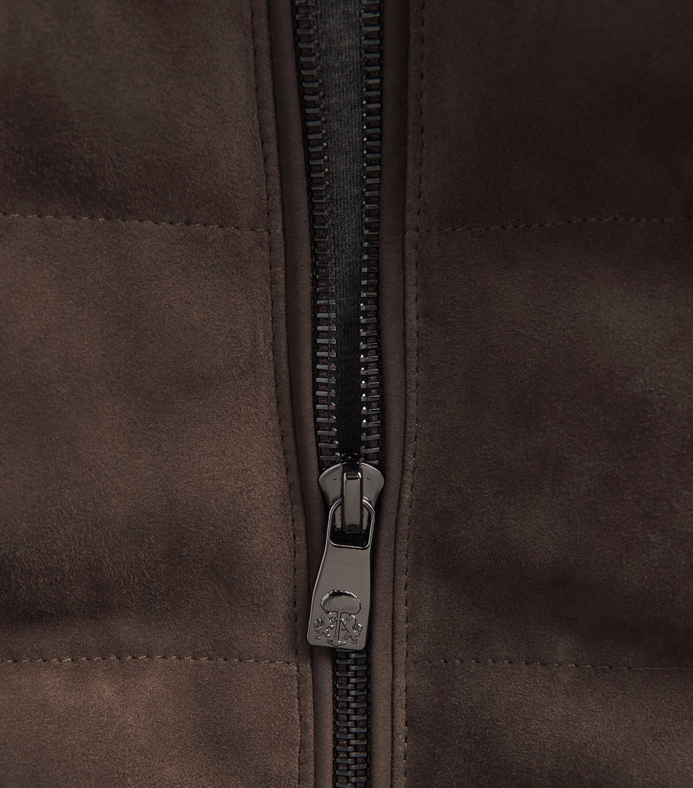 Corneliani Mens Reversible Suede Padded Gilet Dark Brown Image 6