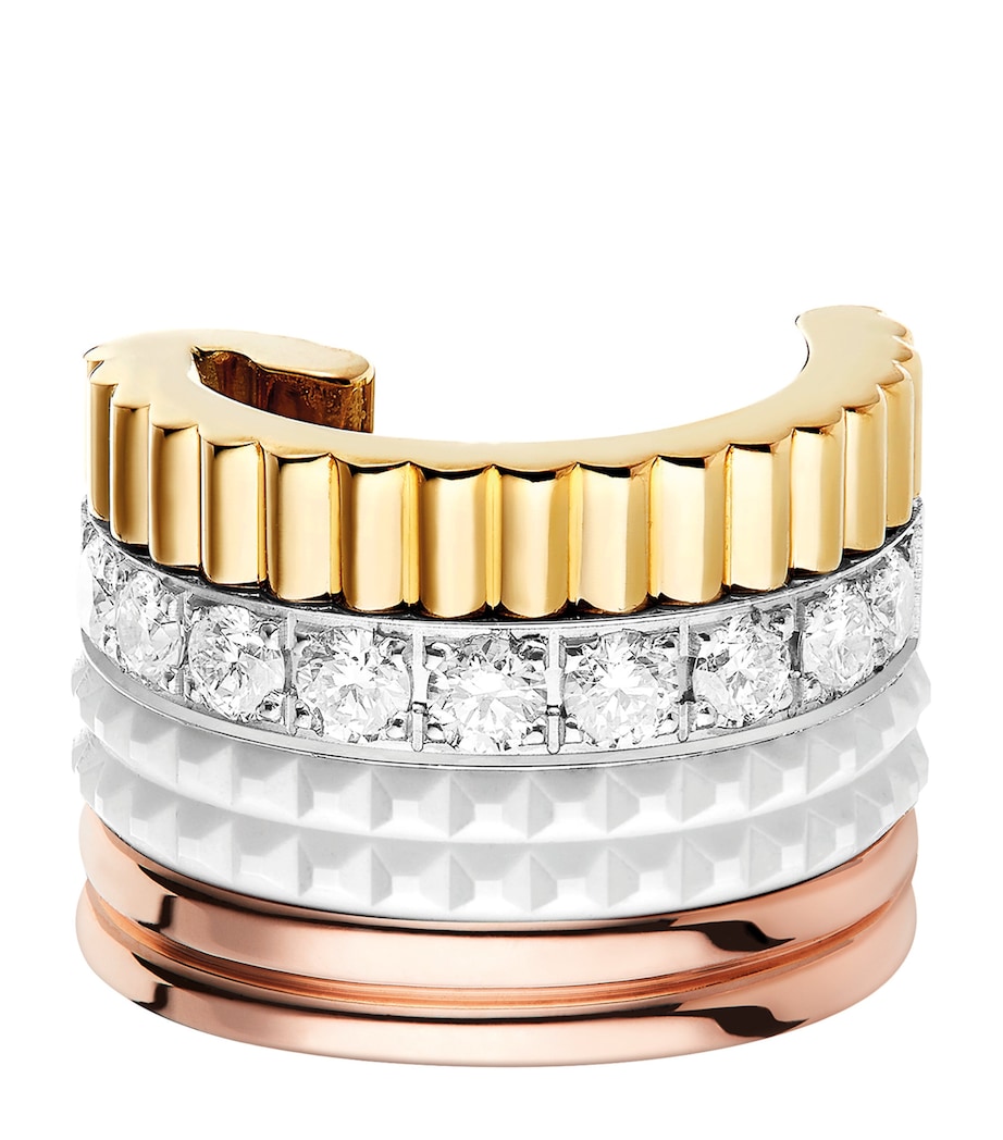 Mixed Gold and Diamond Quatre White Edition Single Ear Clip MULTI Image 2