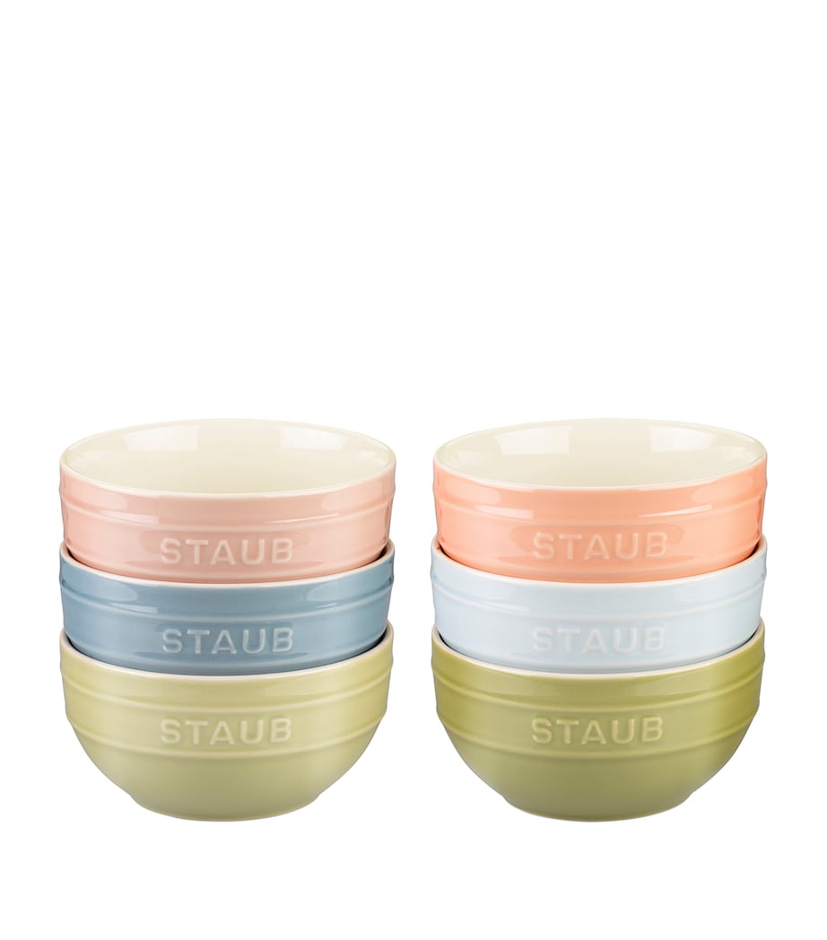 Staub Set of 6 Macaron Bowls (14cm) Mixed Colours Image 1