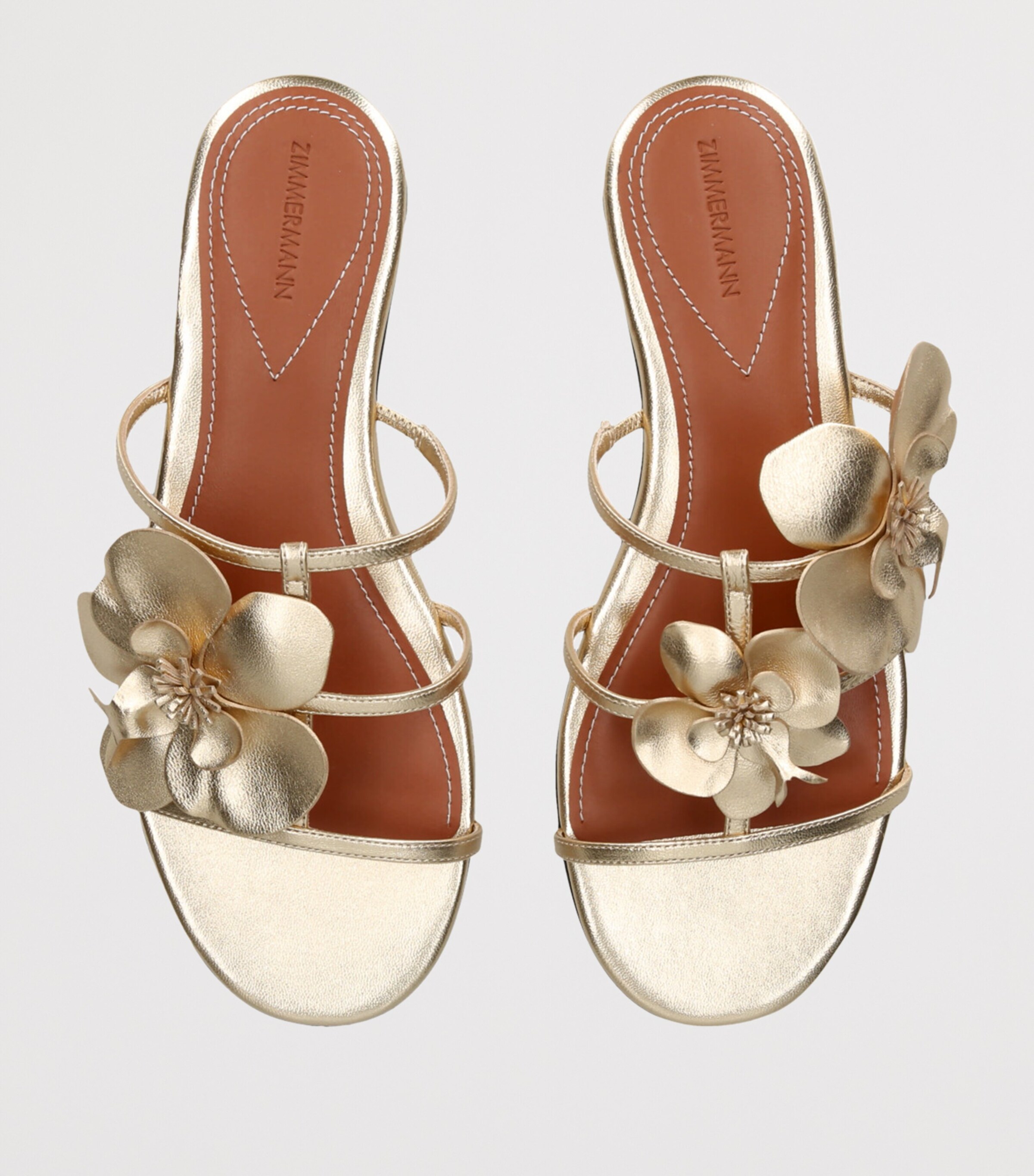 Zimmermann Leather Orchid Slides Gold Image 4