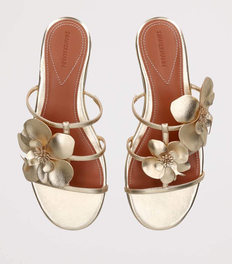 Zimmermann Leather Orchid Slides Gold Image 4