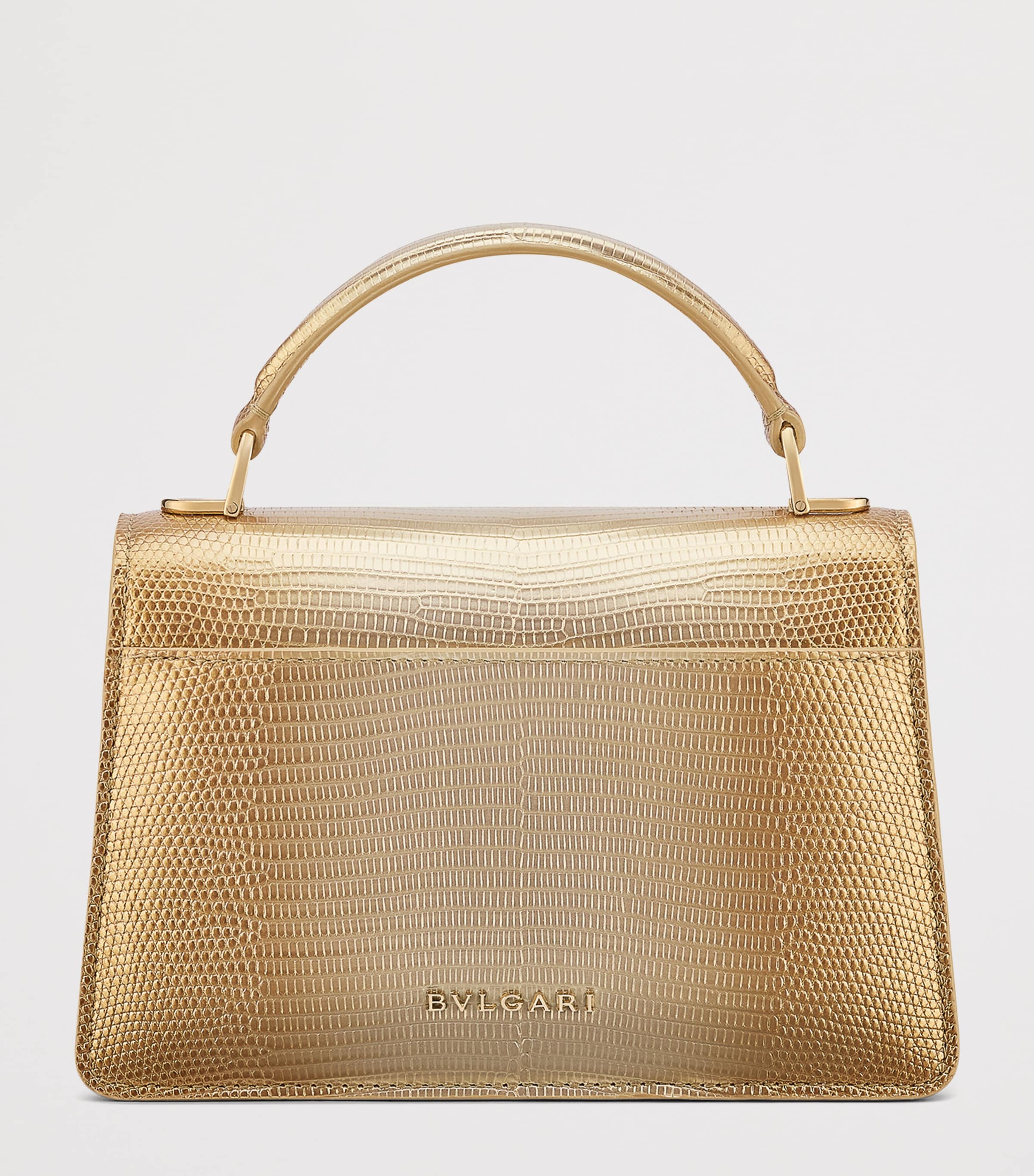 Bvlgari Mini Lizard Skin Serpenti Forever Top-Handle Bag Gold Image 2