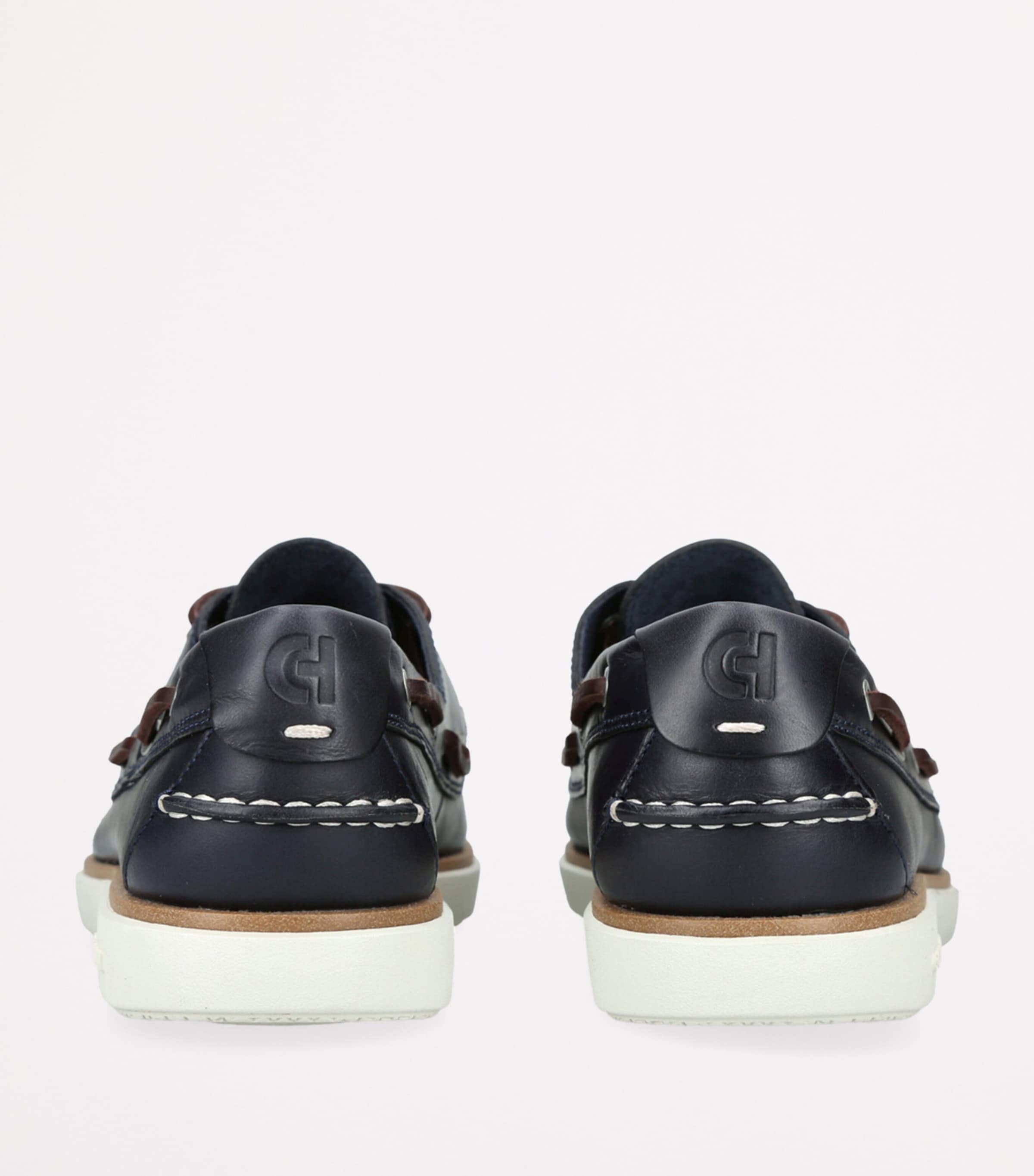 Leather GrandPrø Windward Boat Shoes NAVY Image 2