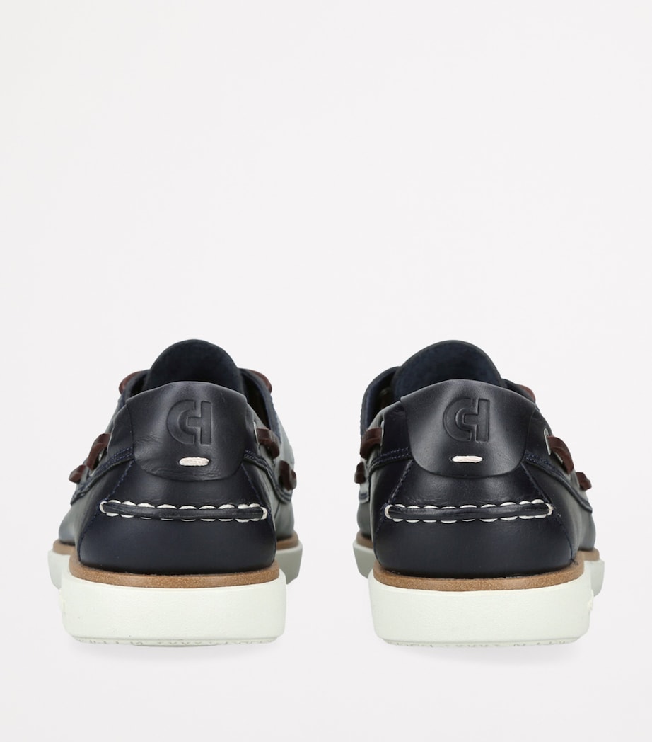 Leather GrandPrø Windward Boat Shoes NAVY Image 2
