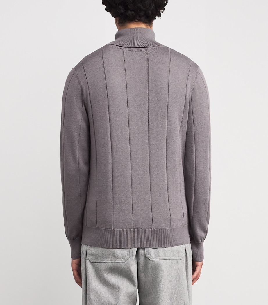 Cotton-Cashmere Ribbed Rollneck Sweater MIRTILLO Image 4