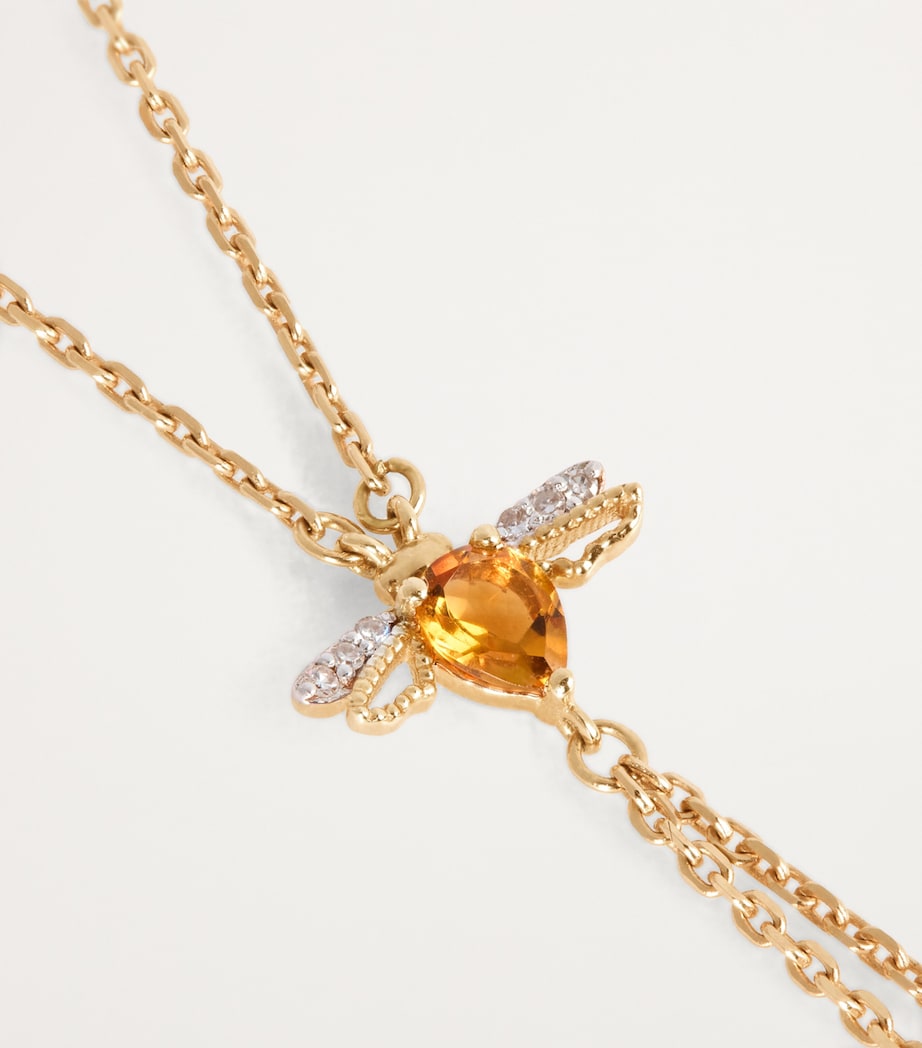 Rose Gold, Diamond and Citrine Honey Hand Bracelet GOLD Image 6