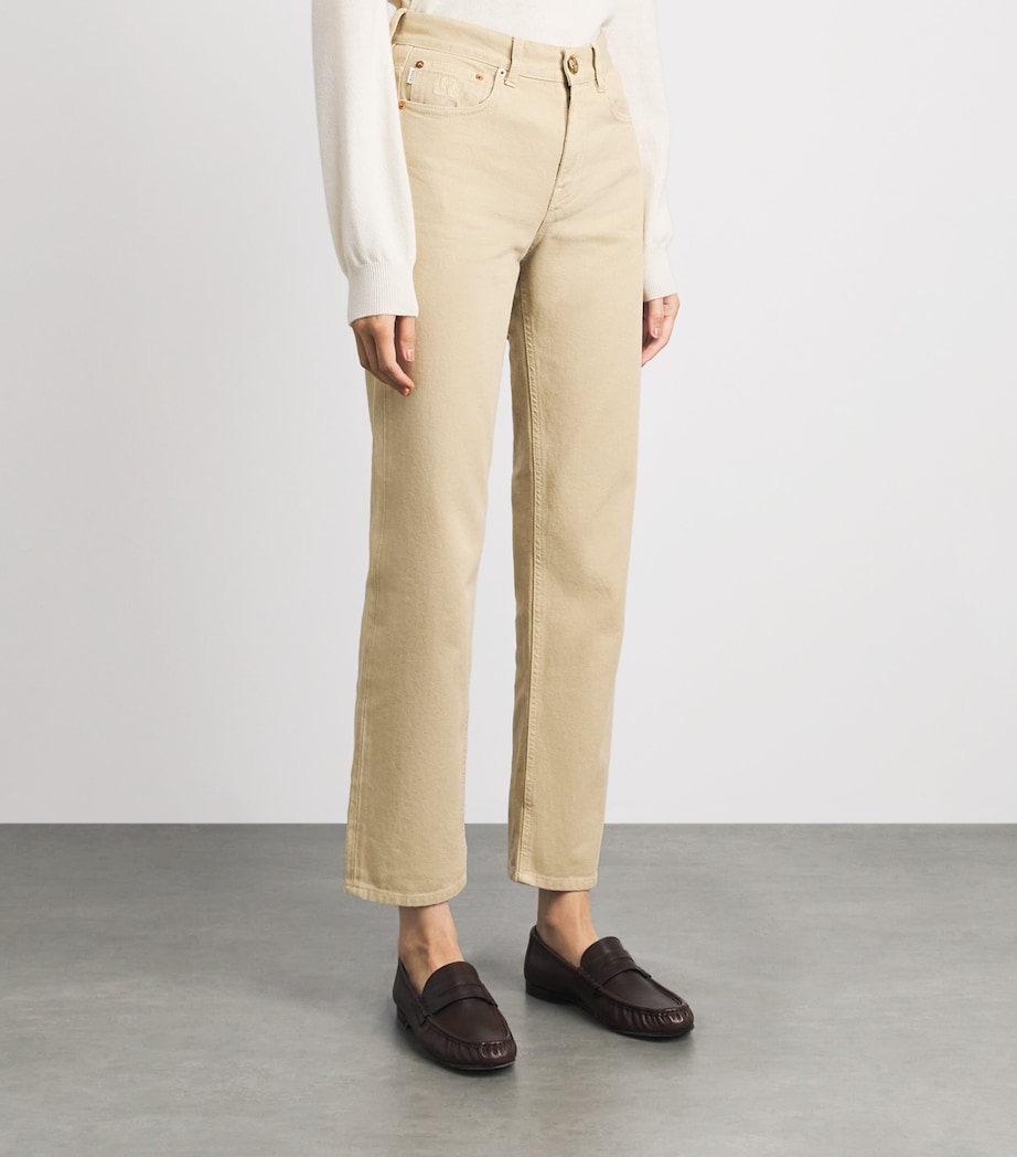 Blazé Milano Womens Nariida Java Straight Jeans Almond Image 4