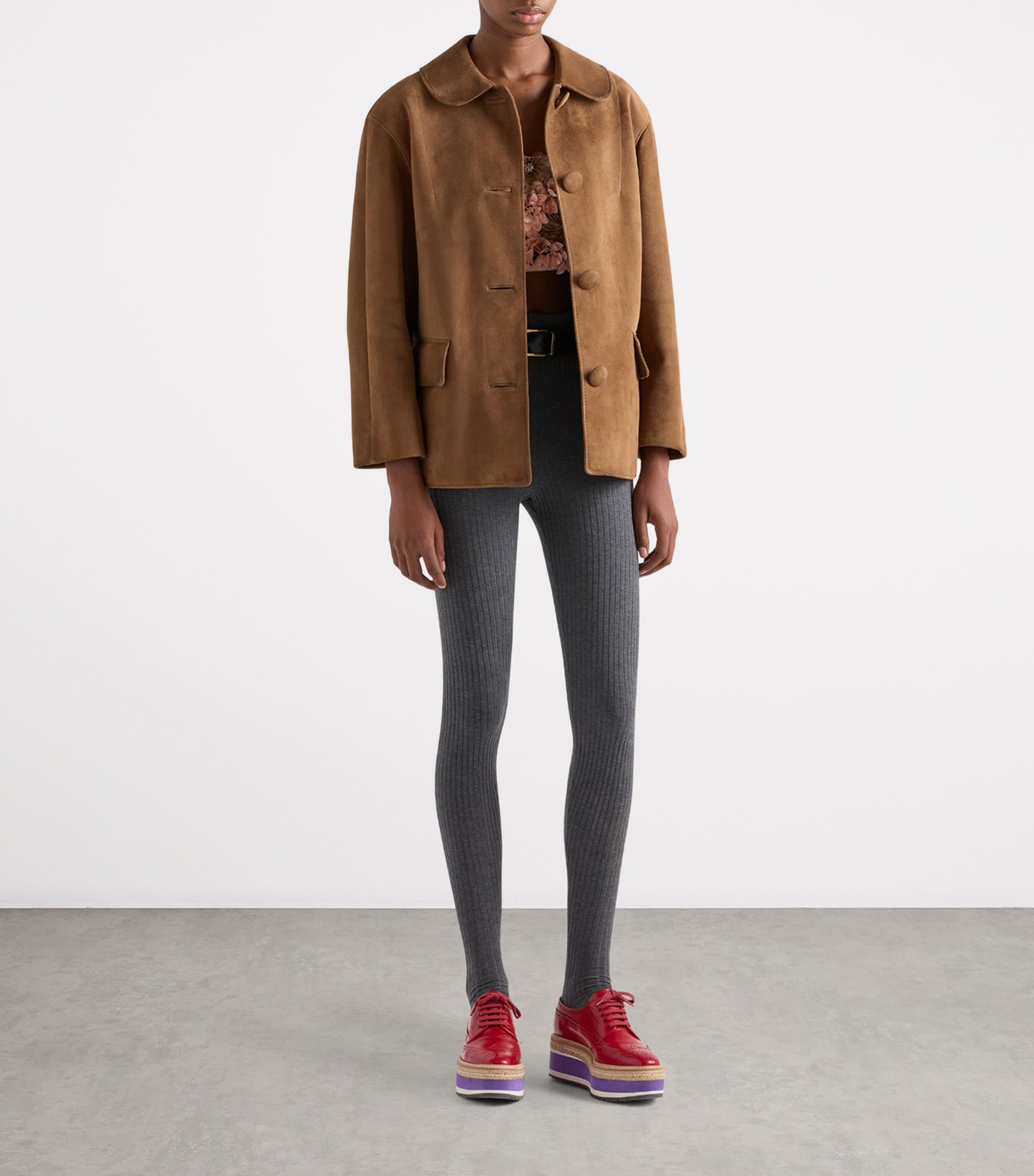 Suede Collared Jacket F0E2Q Image 2