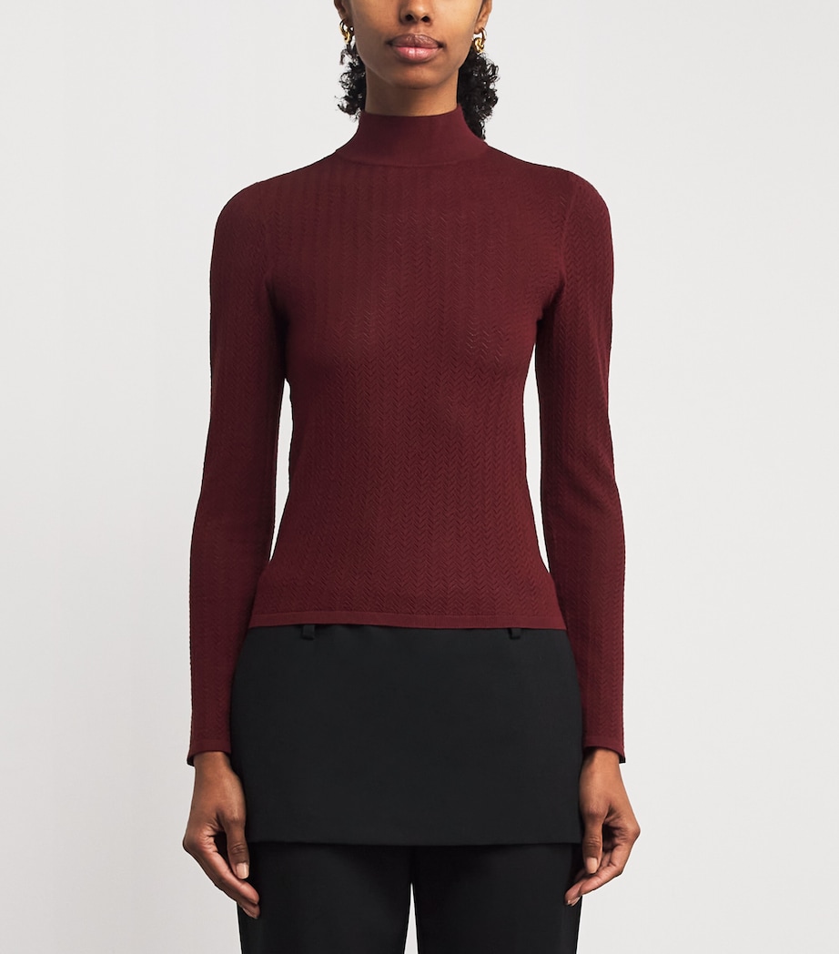Pointelle Lanie Top I606 OXBLOOD Image 3