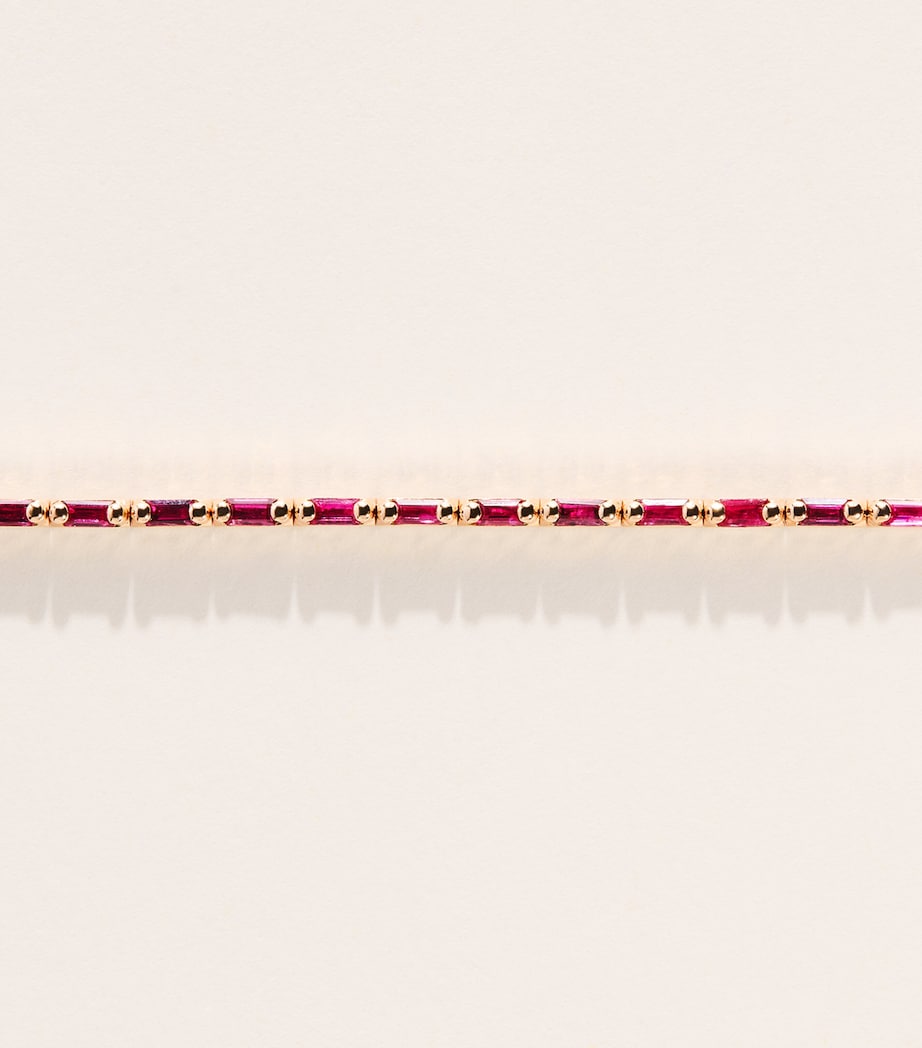 Suzanne Kalan Rose Gold and Ruby Bold Linear Tennis Bracelet Rg/r Image 3