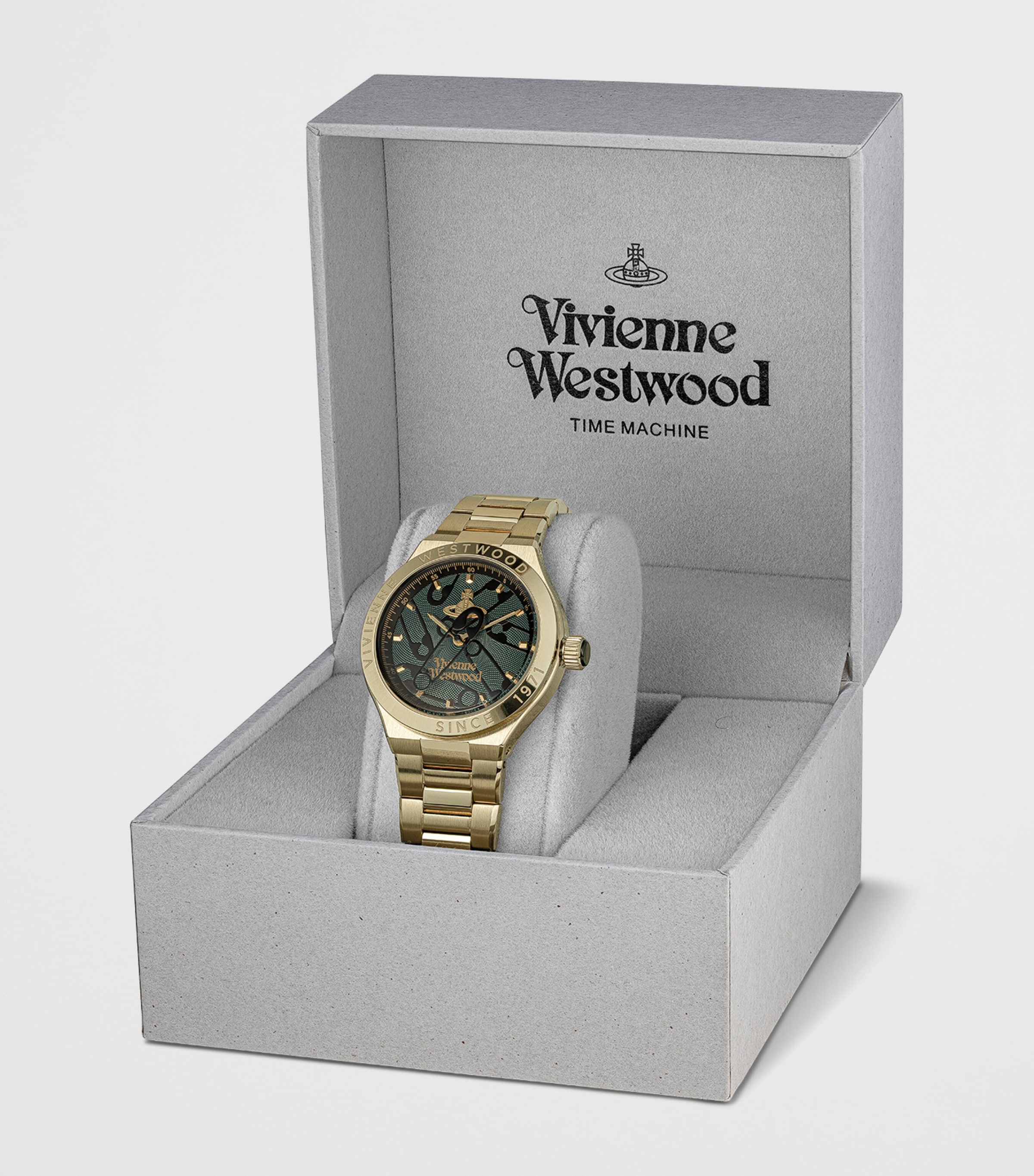 Vivienne Westwood Stainless Steel Berwick Watch 37mm Grn Gld Image 6