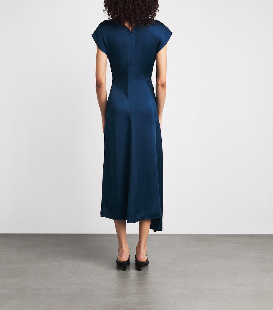 Victoria Beckham Womens Satin Aria Midi Dress Dark Ocean Image 4