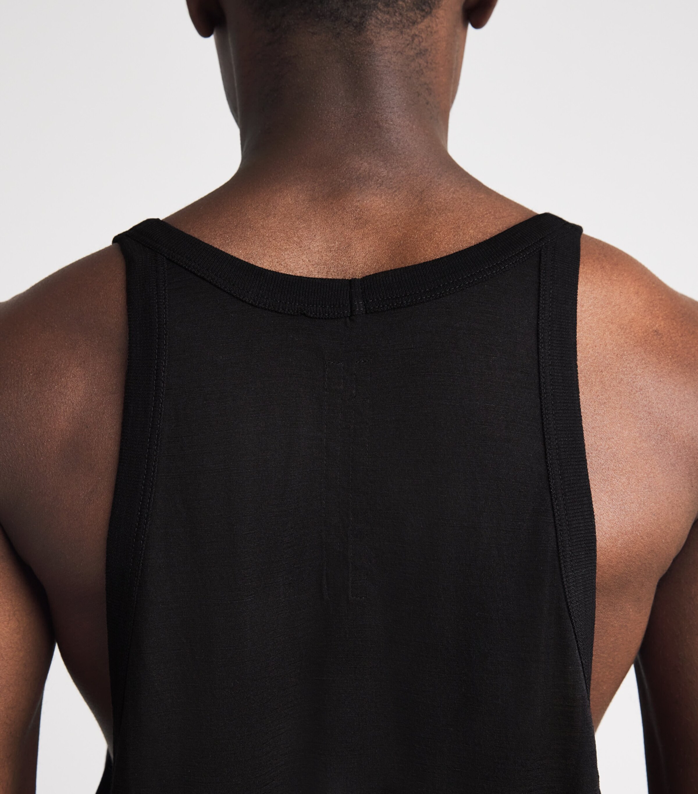 Rick Owens Mens Wool-Silk Pony Tank Top Black Image 3