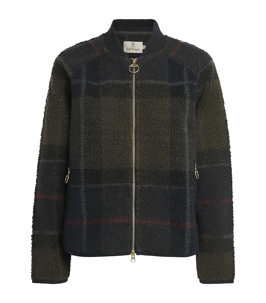 Barbour Womens Fleece Kirklees Jacket Shadow Clasc Tartan Image 1