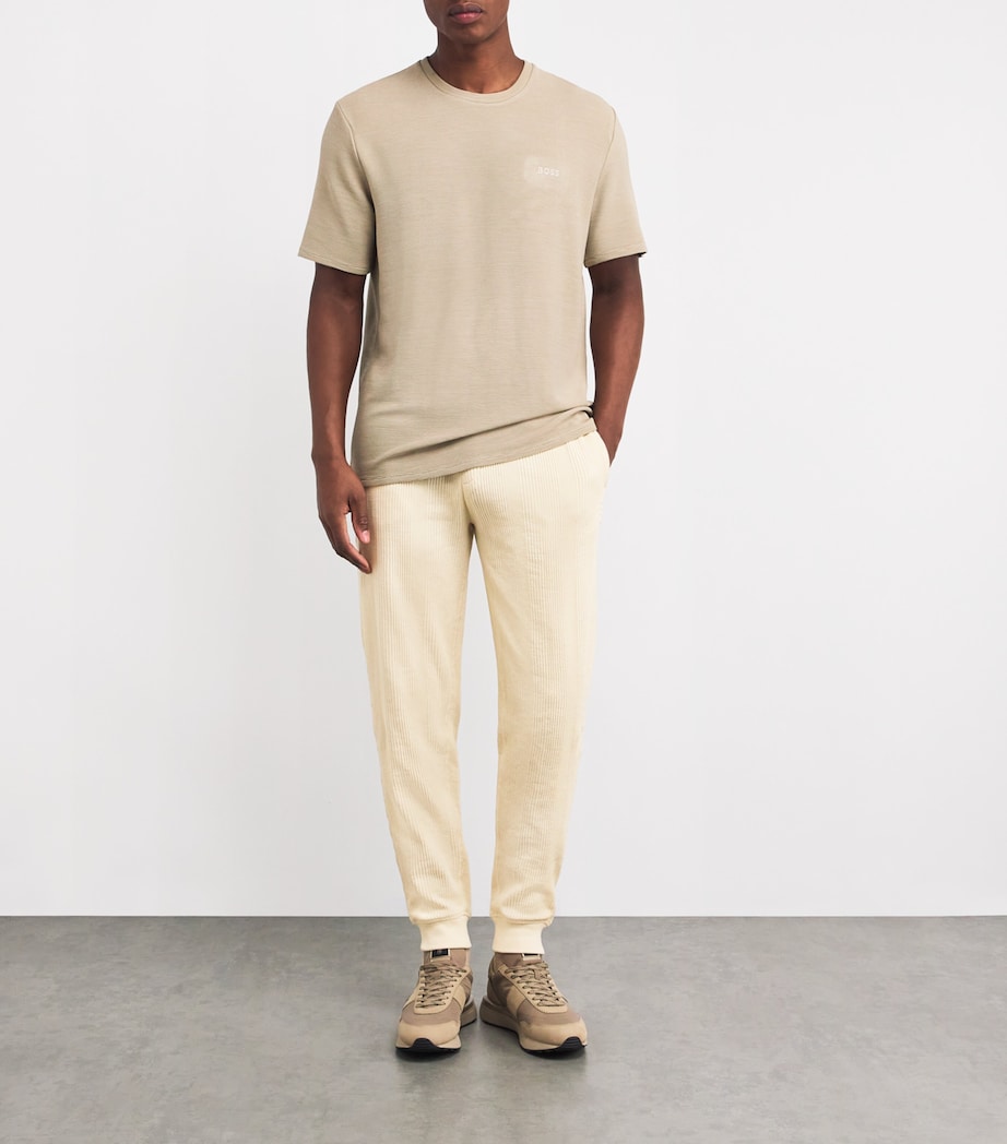 Cotton-Blend Waffle Sweatpants 131-OPEN WHITE Image 2