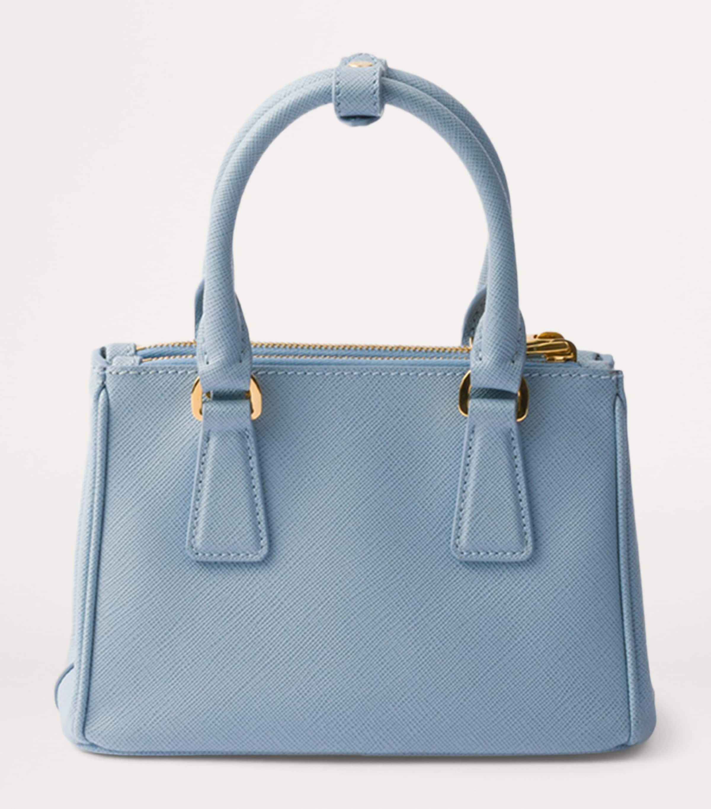 Prada Turquoise Micro Saffiano Leather Galleria Top-Handle Bag