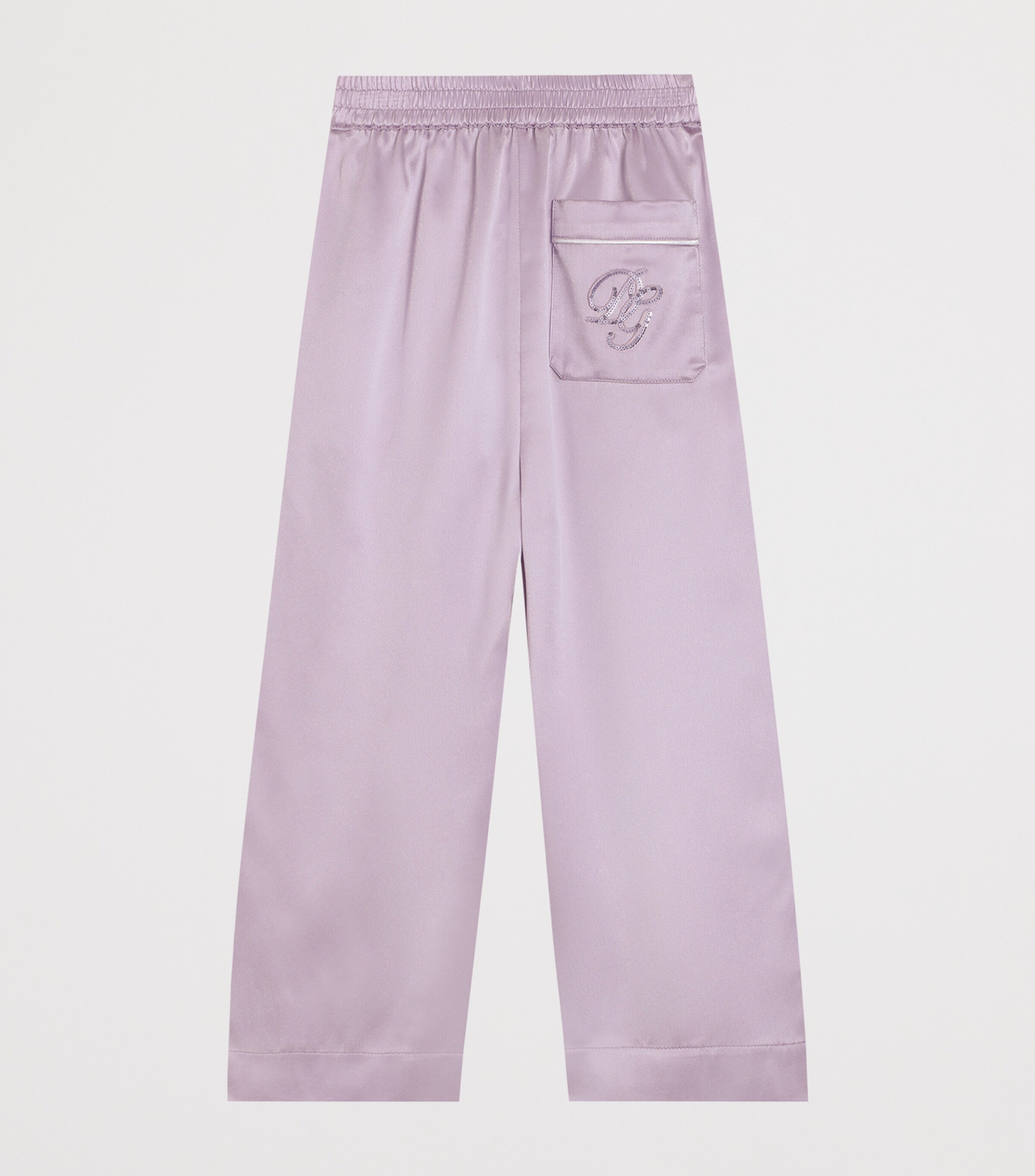 Dolce&Gabbana Kids Silk Wide-Leg Trousers (8-12+ Years) Powder Lilac Image 2