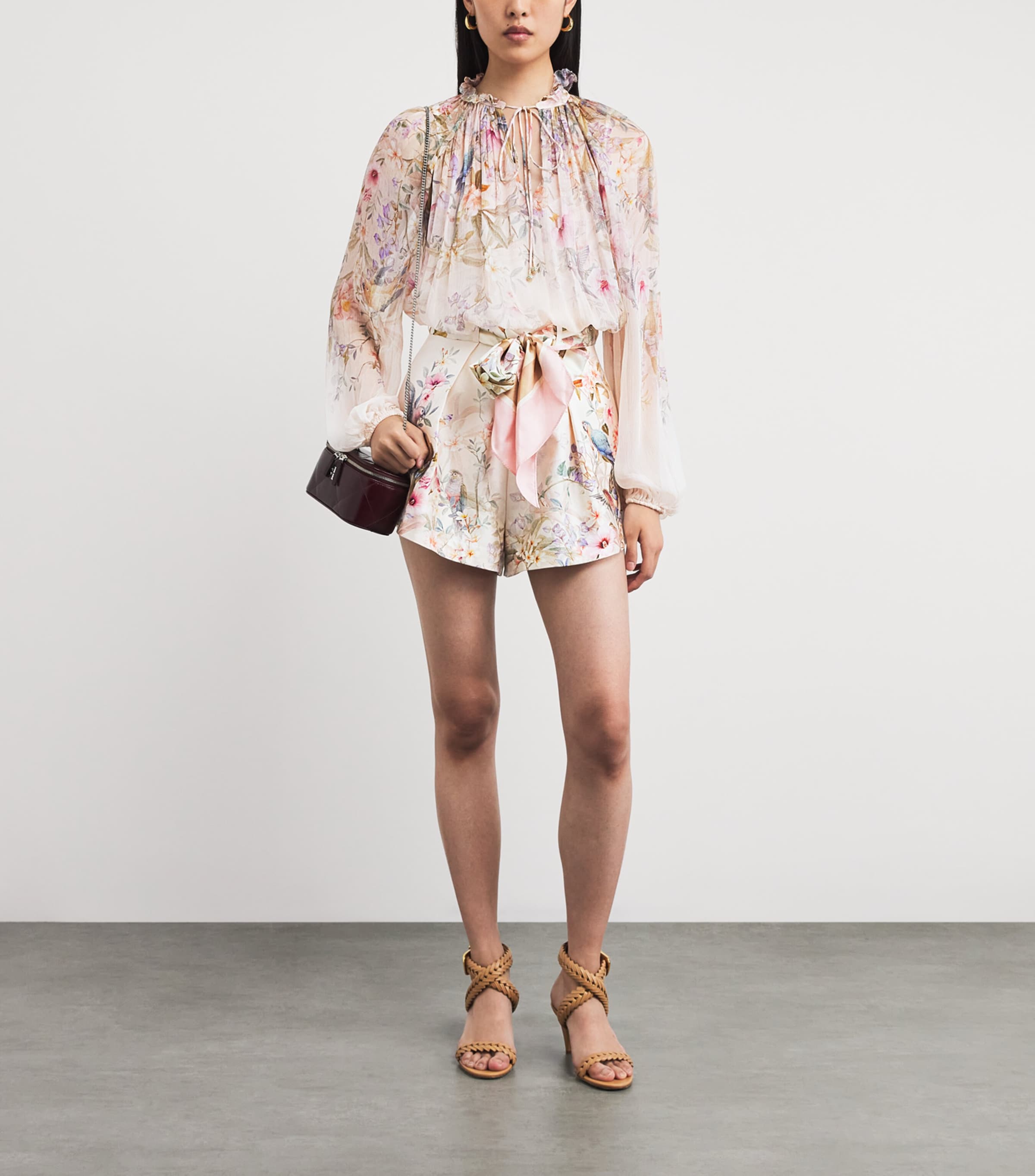 Silk-Cotton Rebellion Tuck Shorts CRMAV CREAM AVIARY Image 2