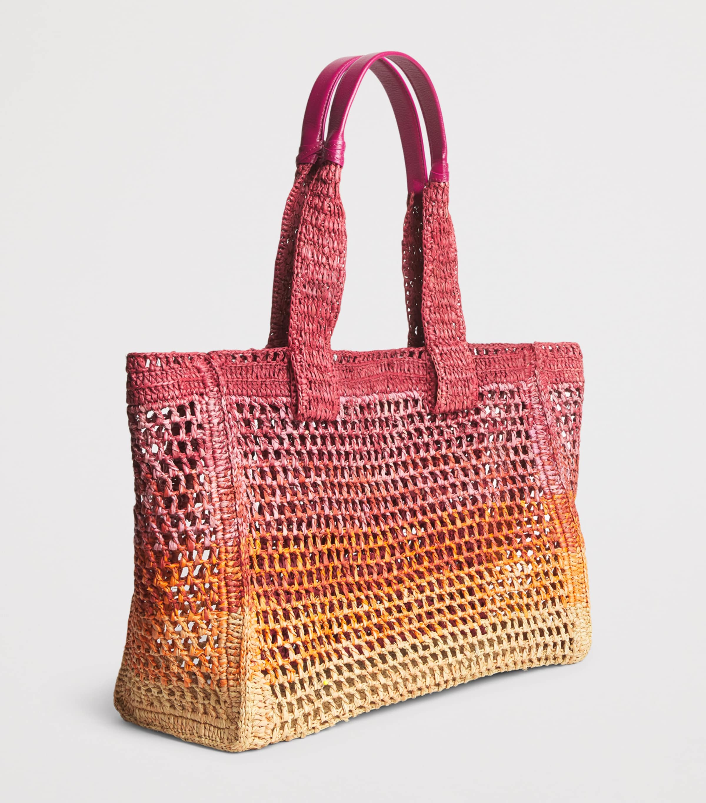 Chloé Raffia Summer Banana East-West Tote Bag Multicolor Orange Image 2