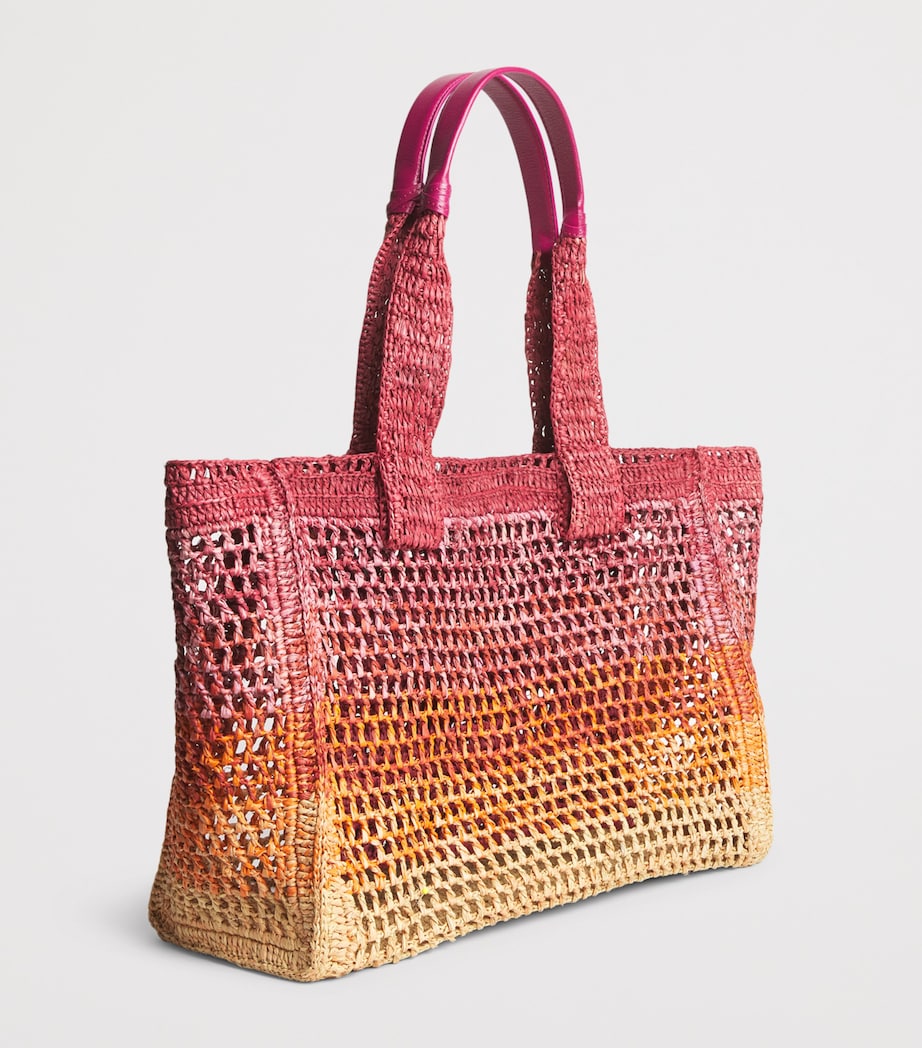 Chloé Raffia Summer Banana East-West Tote Bag Multicolor Orange Image 2