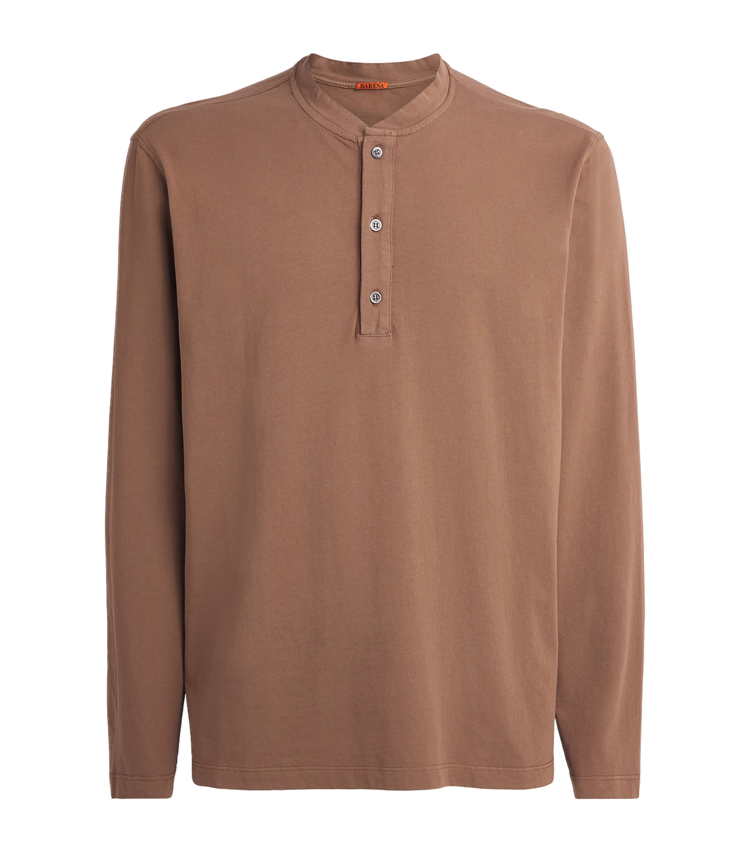 Barena Mens Cotton Jersey Henley Top Bronzo Image 1