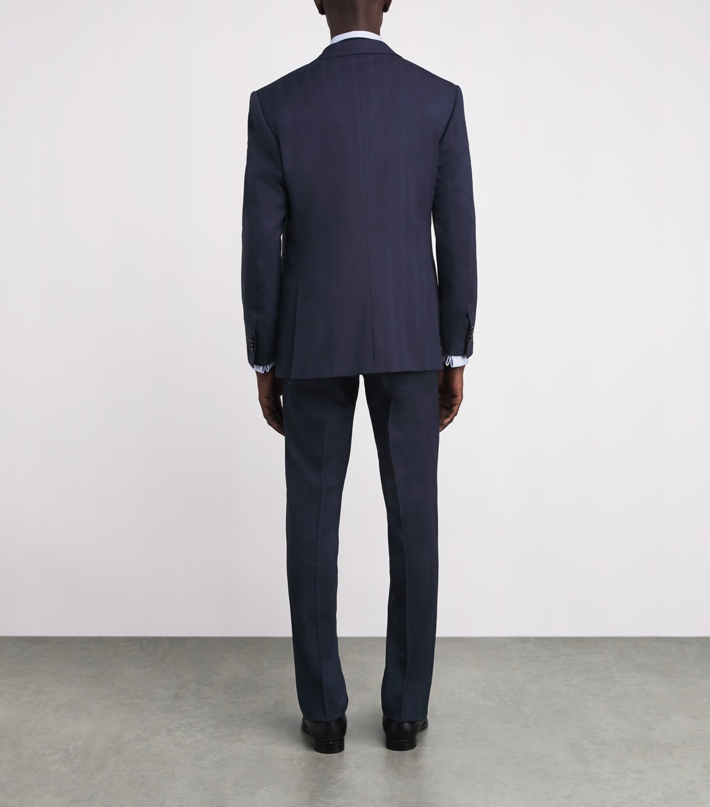 Virgin Wool Stripe 2-Piece Suit 001 NAVY BLUE Image 4