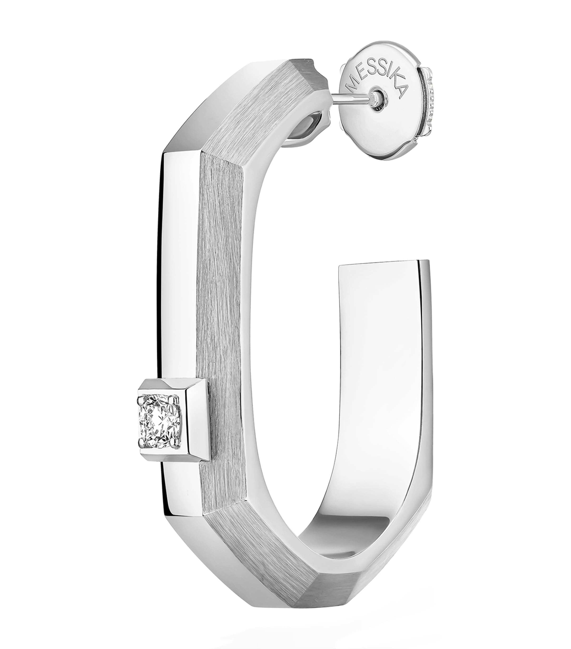 Messika Moderniste Small White Gold and Diamond Single Hoop Earring White Gold Image 1