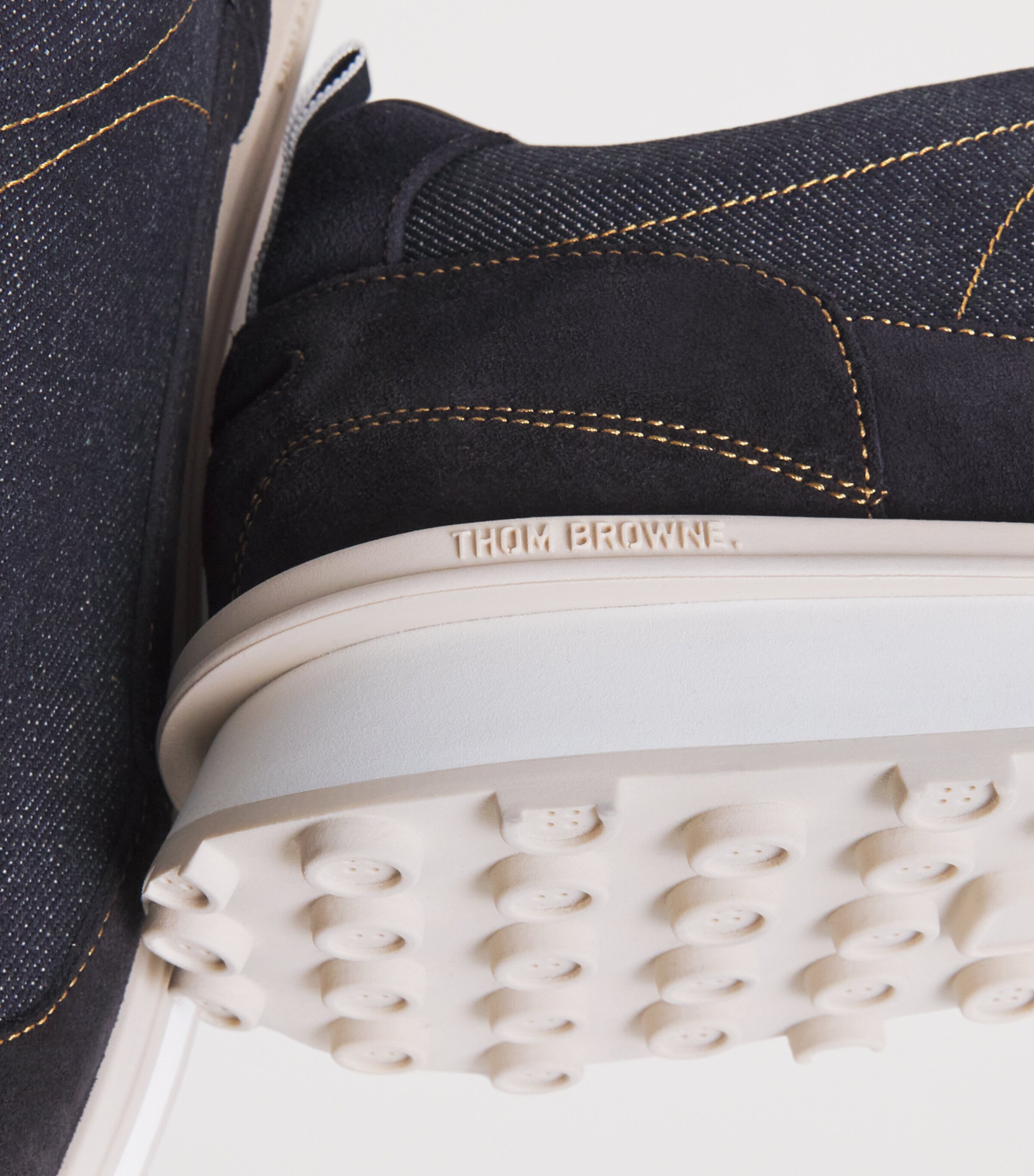 Thom Browne Denim Alumni Sneakers Navy Image 7