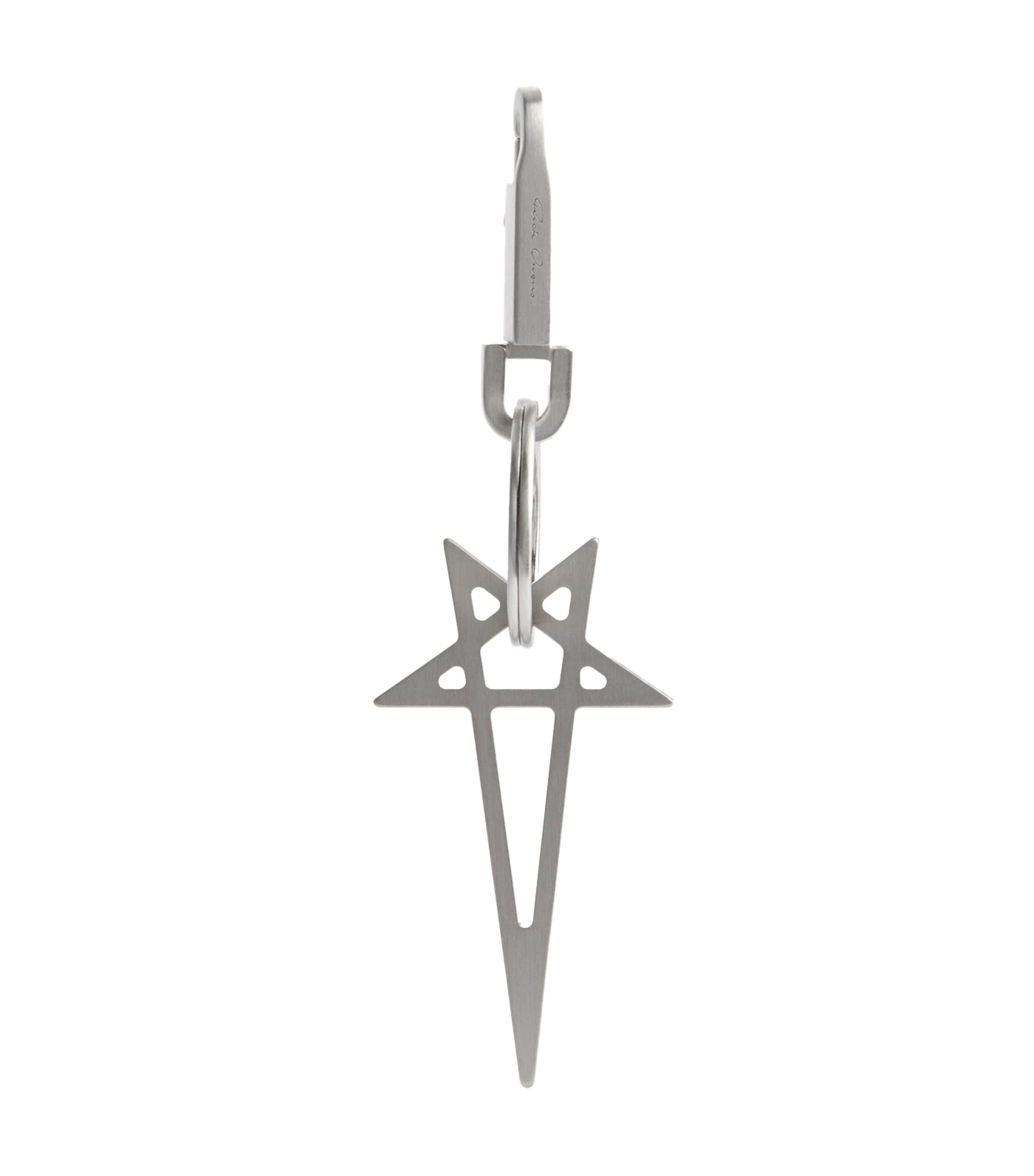 Rick Owens Pentagram Keyring Silver Image 1
