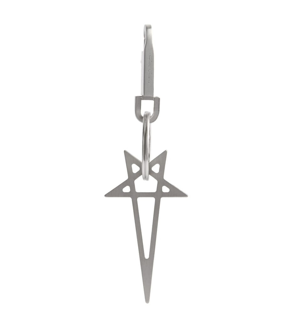 Rick Owens Pentagram Keyring Silver Image 1