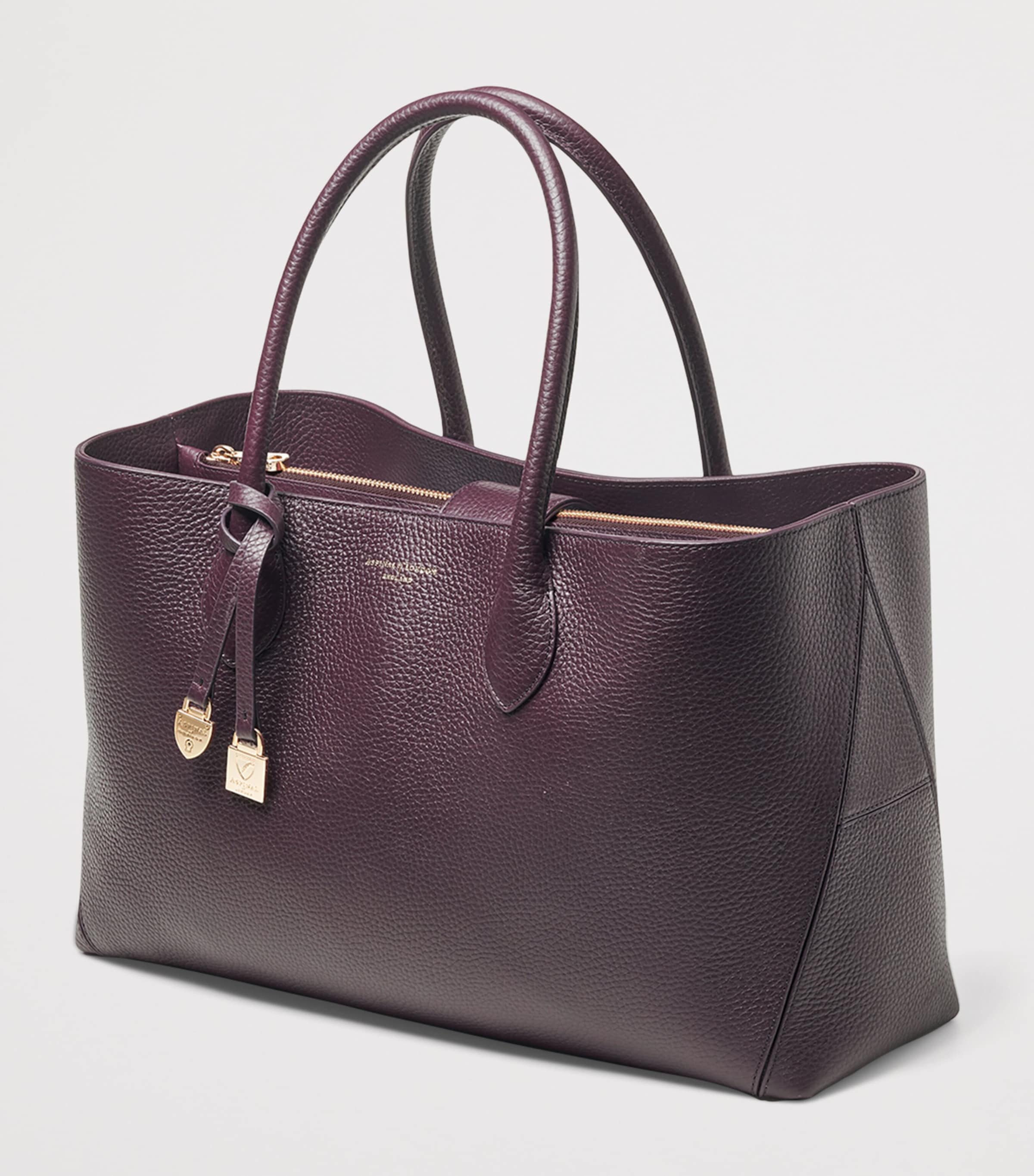 Leather London Tote Bag FIG Image 2