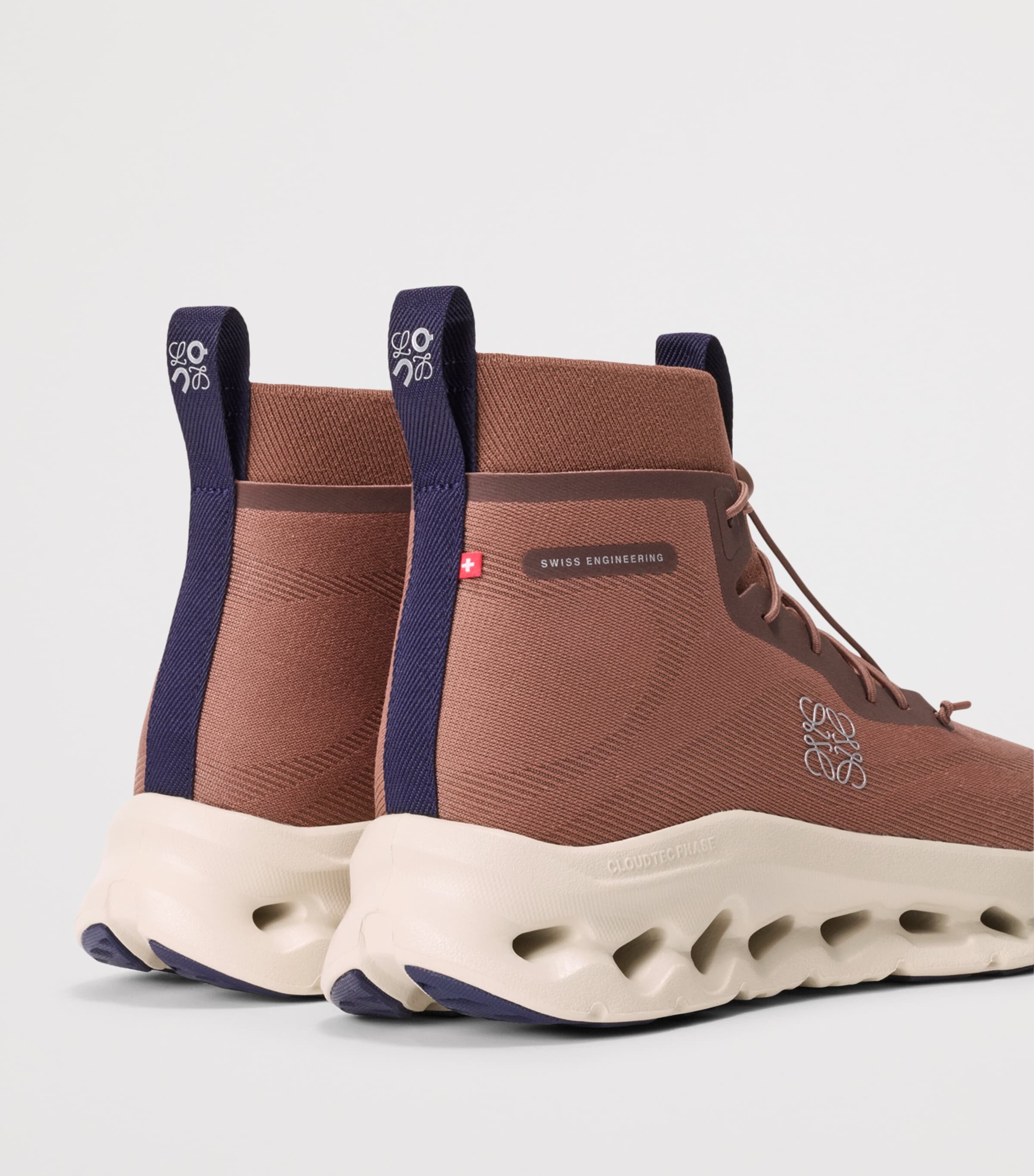 LOEWE Mens x On Cloudtilt High-Top Trainers Taupe/oatmeal/navy Image 4