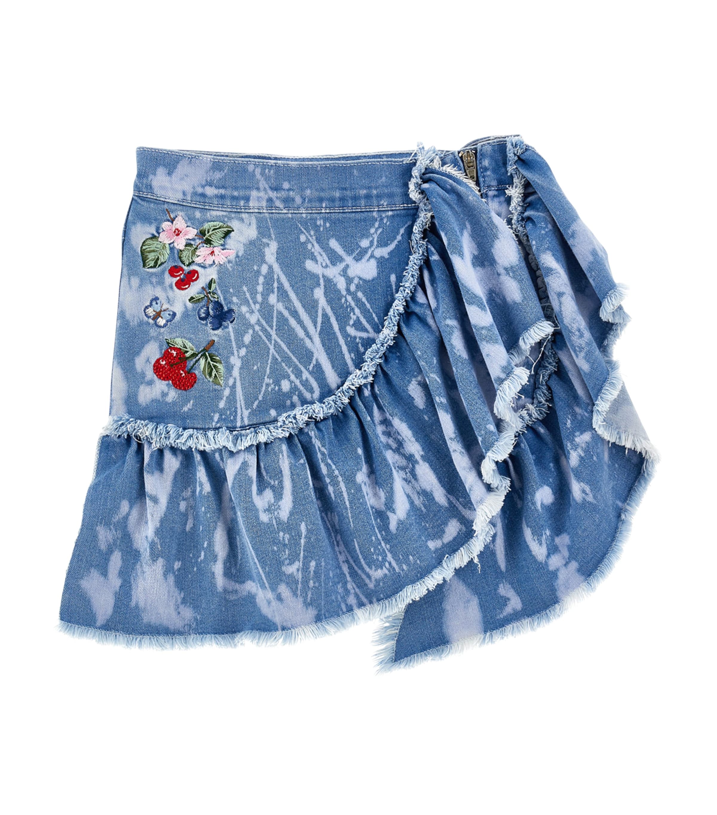 Monnalisa Ausgestellter Jeans-minirock In Blue