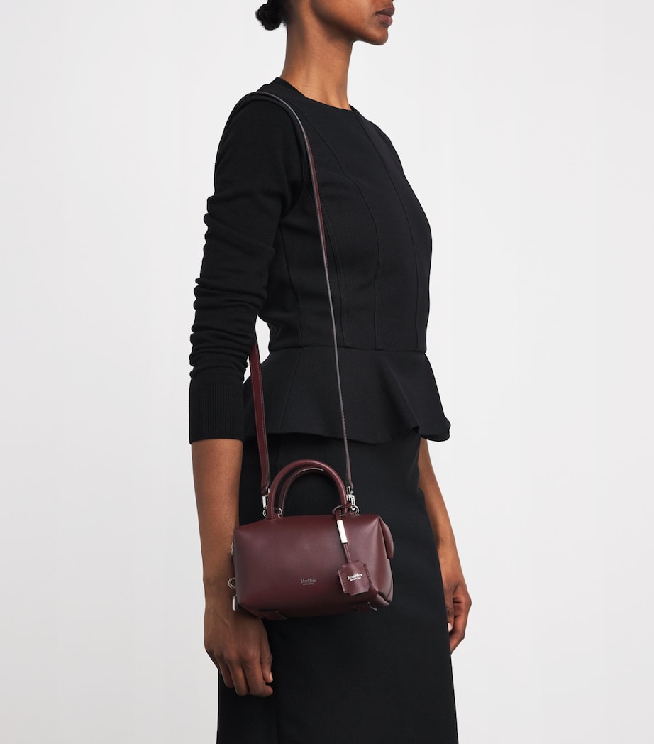 Small Leather Bowler Bag BORDEAUX Image 5