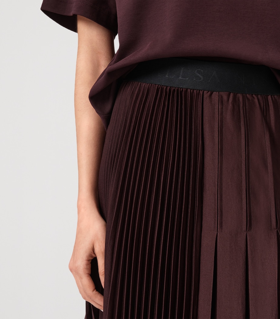 AllSaints Womens Pleated Jax Skirt Oxblood Red Image 6