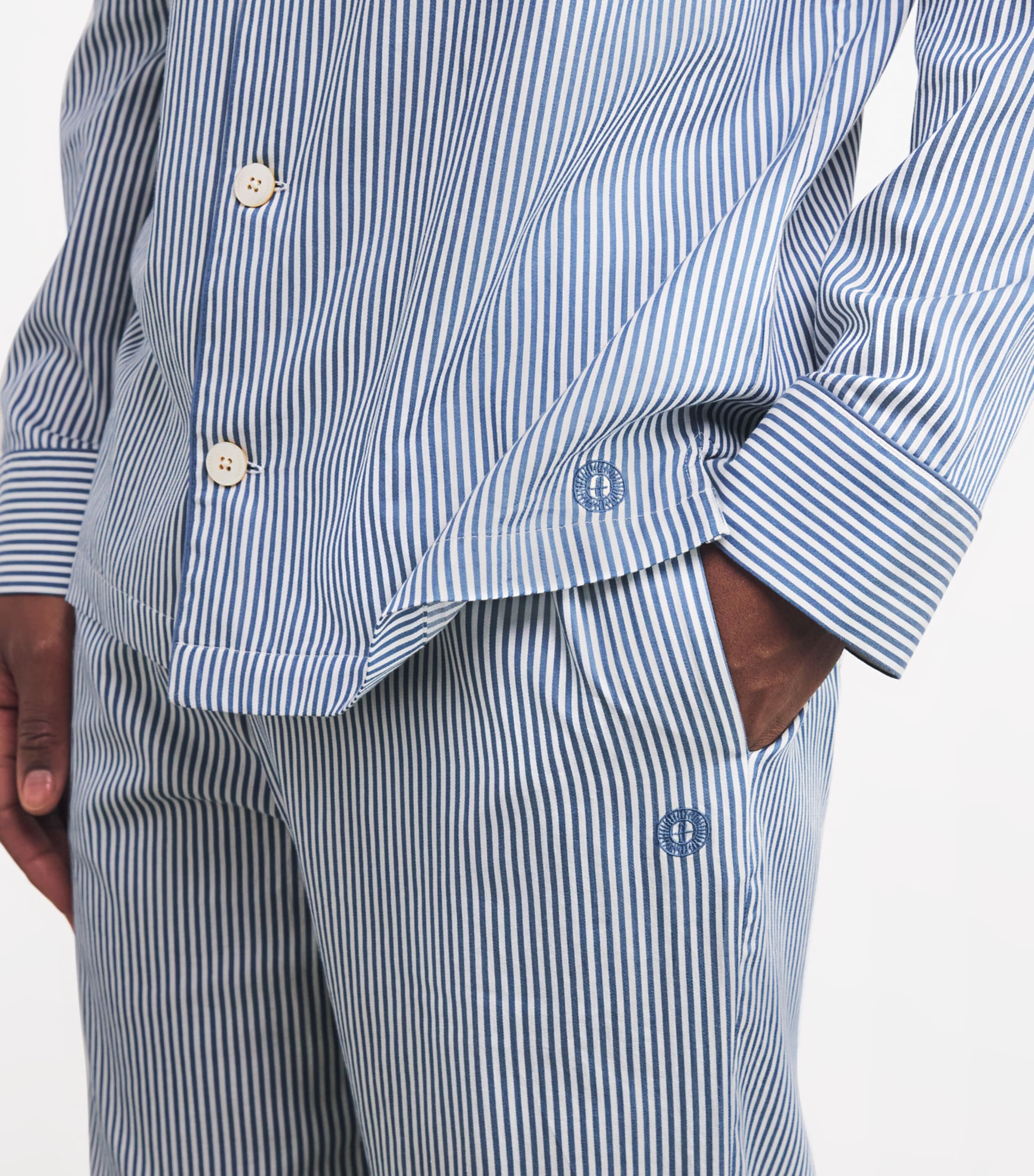 Cotton Striped Pyjama Set BLUE Image 4