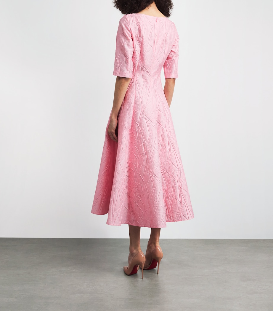 Talbot Runhof Womens Jacquard Gown Rosa Image 4