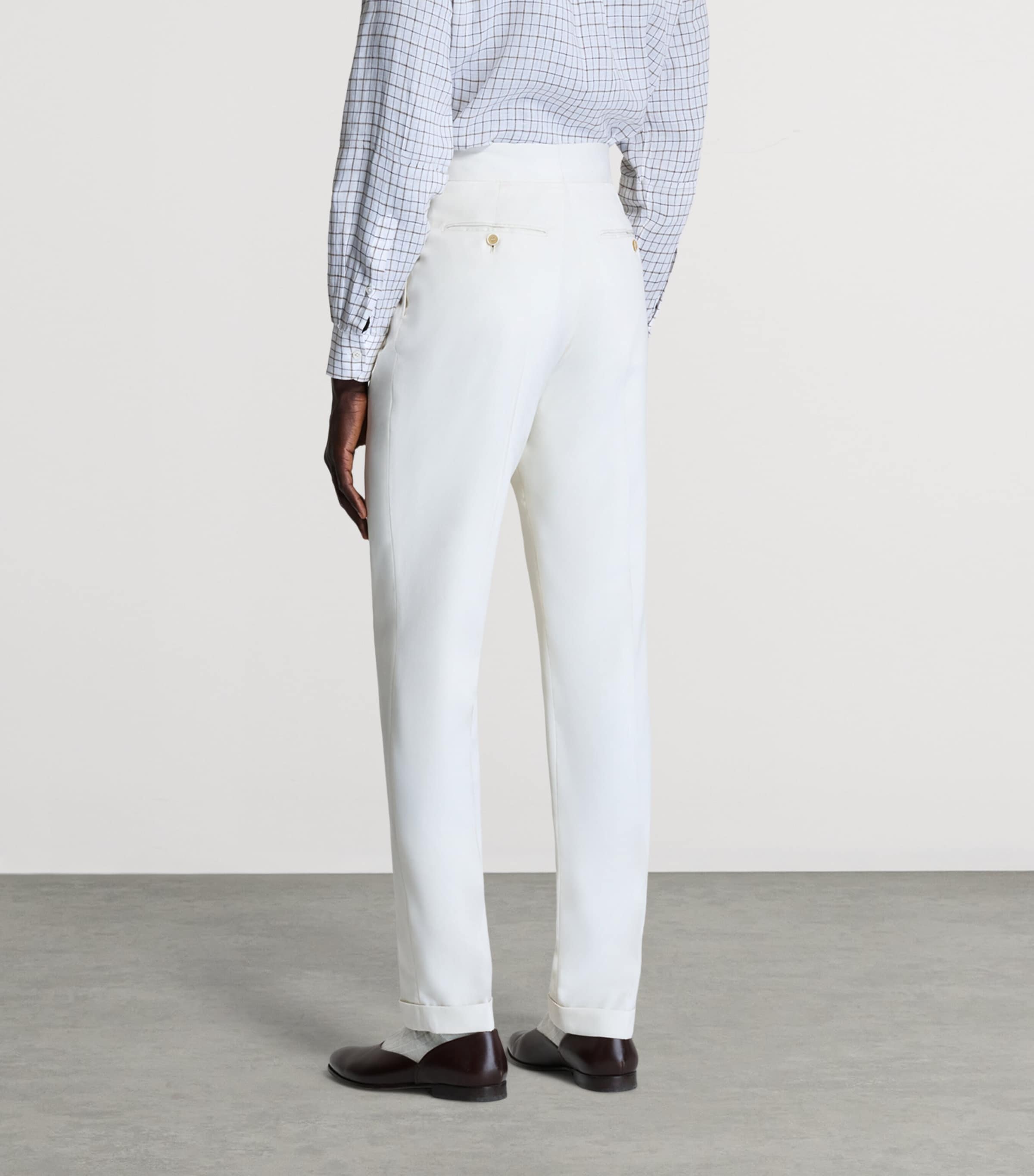 Dunhill Mens Wool Double-Pleated Formal Trousers Image 3