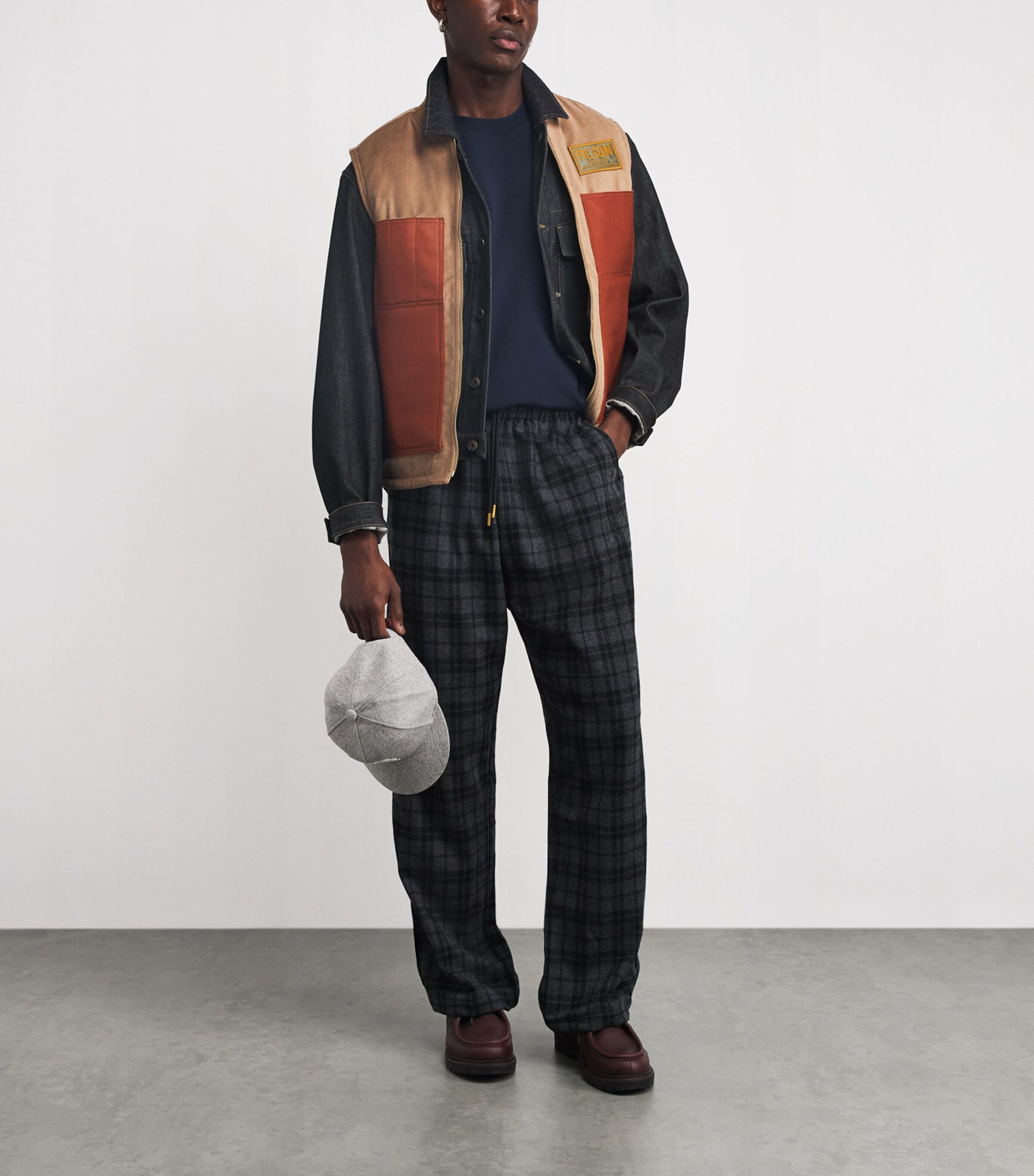 Cotton Logo T-Shirt NAVY/YELLOW Image 2