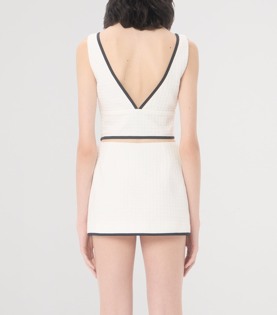 Valentino Womens Cotton V-Neck Crop Top Cbj Image 4