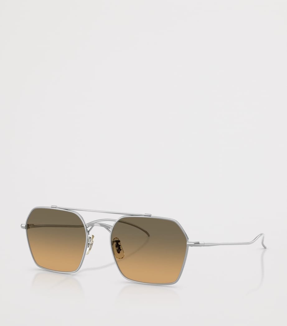 Oliver Peoples Titanium TK-15 Square Sunglasses Silver Image 7
