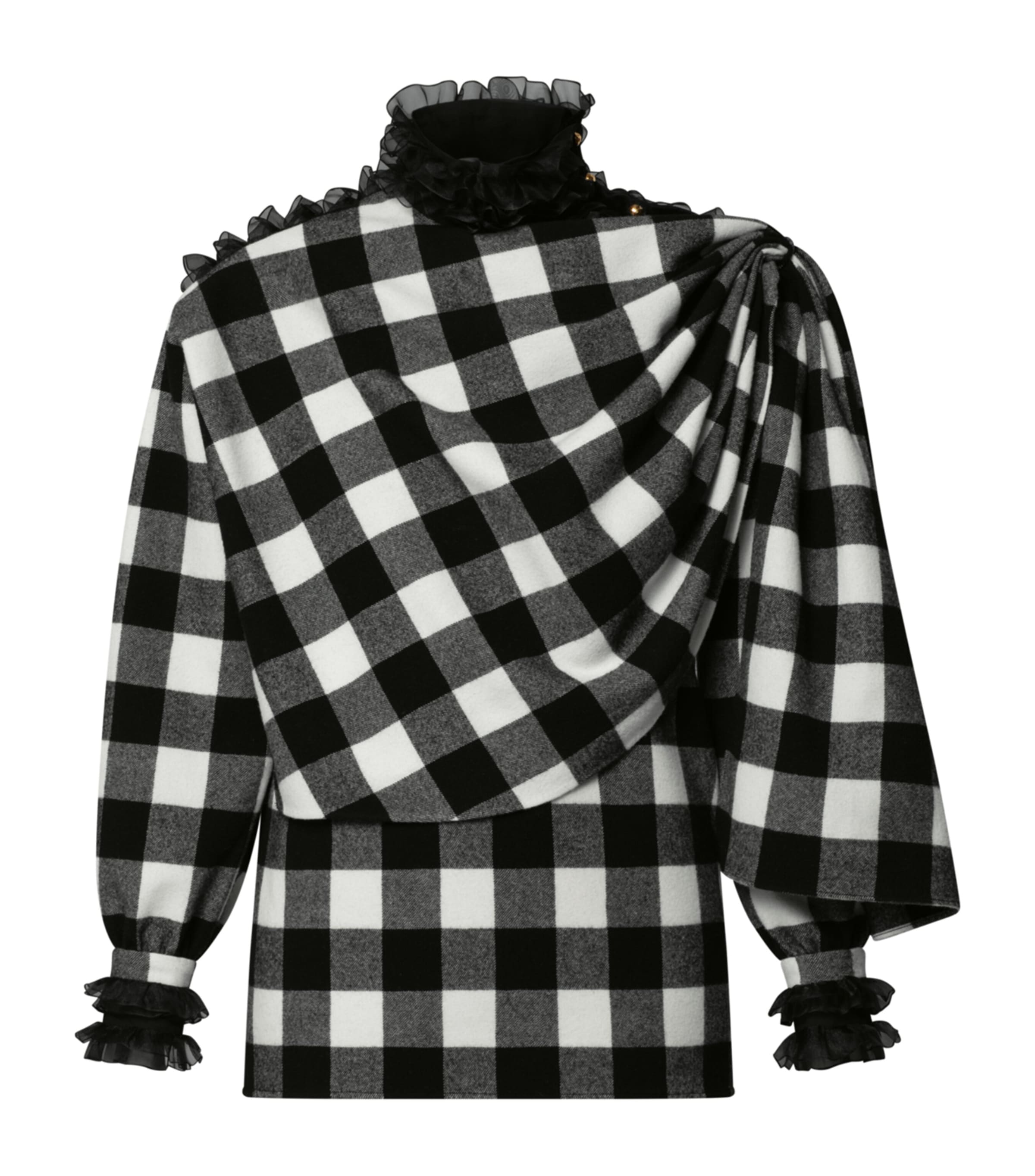 Wool-Blend Frilled Blouse MULTI Image 1